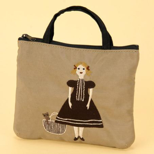 ATSUKO MATANO 刺繍ポーチ ドール モカ - 画像1