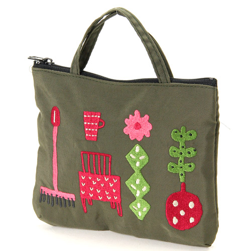 ATSUKO MATANO 刺繍ポーチホリディカーキ - 画像1