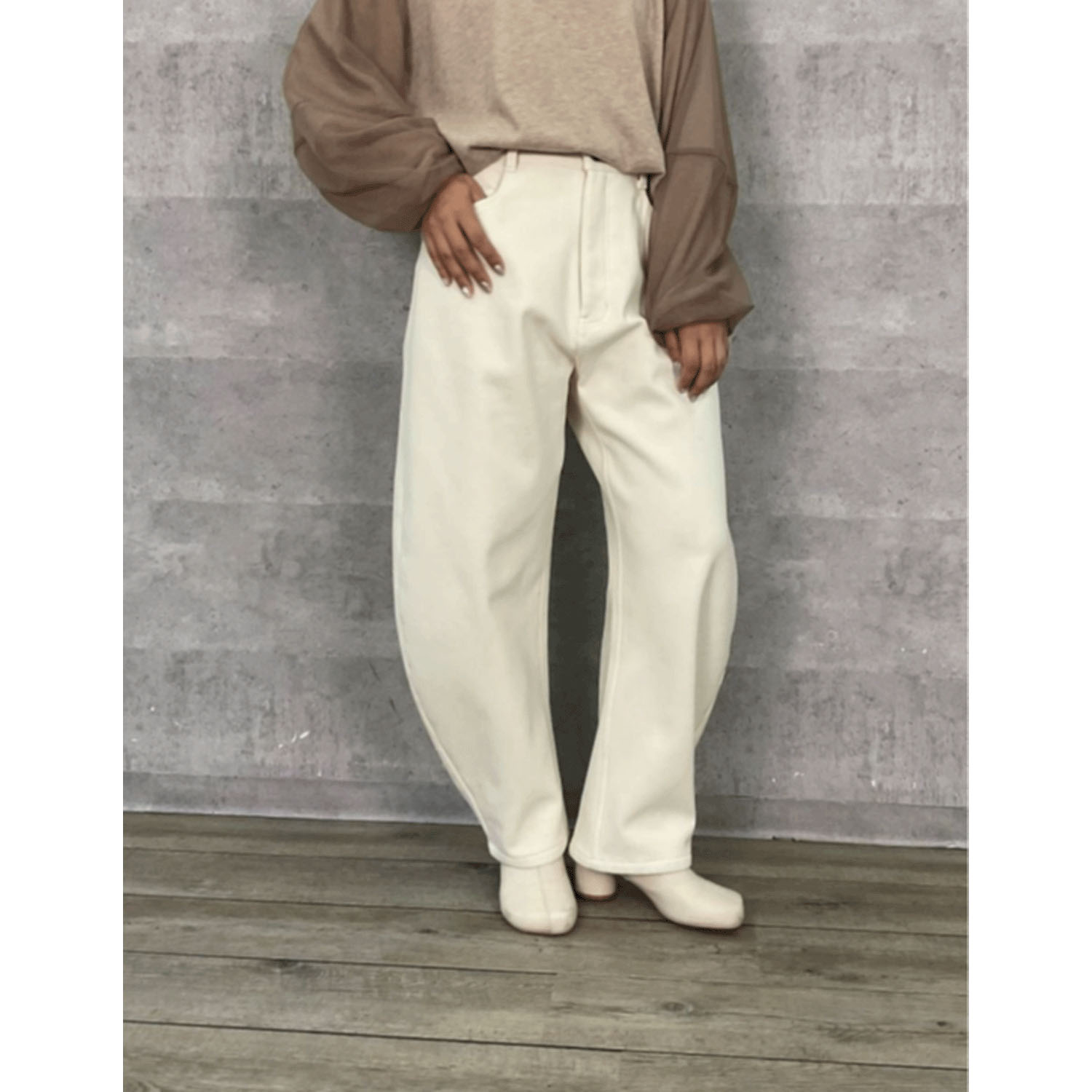 【Insta Live】Anna Kerry 裏起毛モロッコデニムパンツ ホワイト