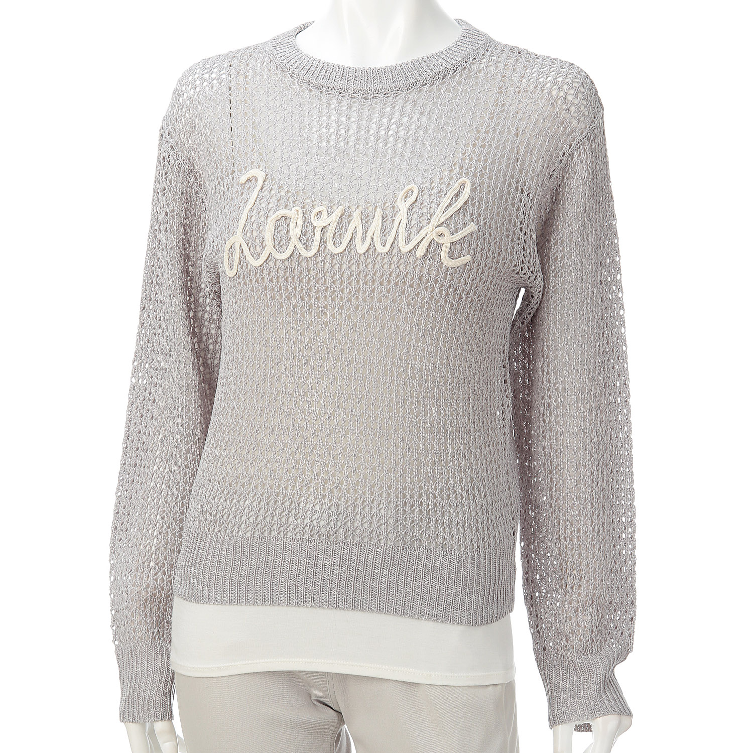 cloche メッシュ編みロゴニットトップス - 画像2