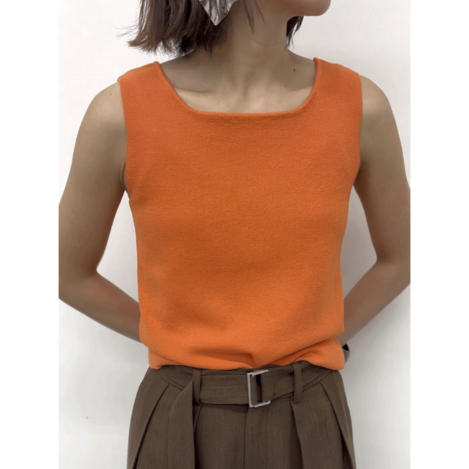 【Insta Live】cloche スクエアネックニットタンク - 画像1