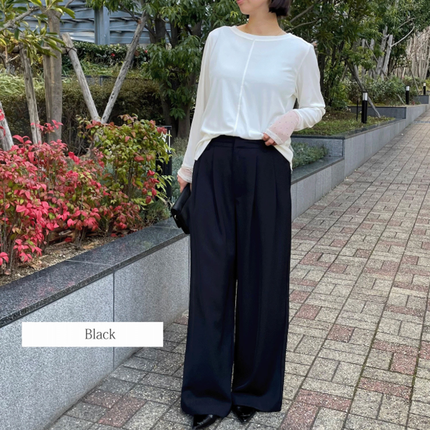 Anna Kerry 2タックワイドパンツ - 画像2