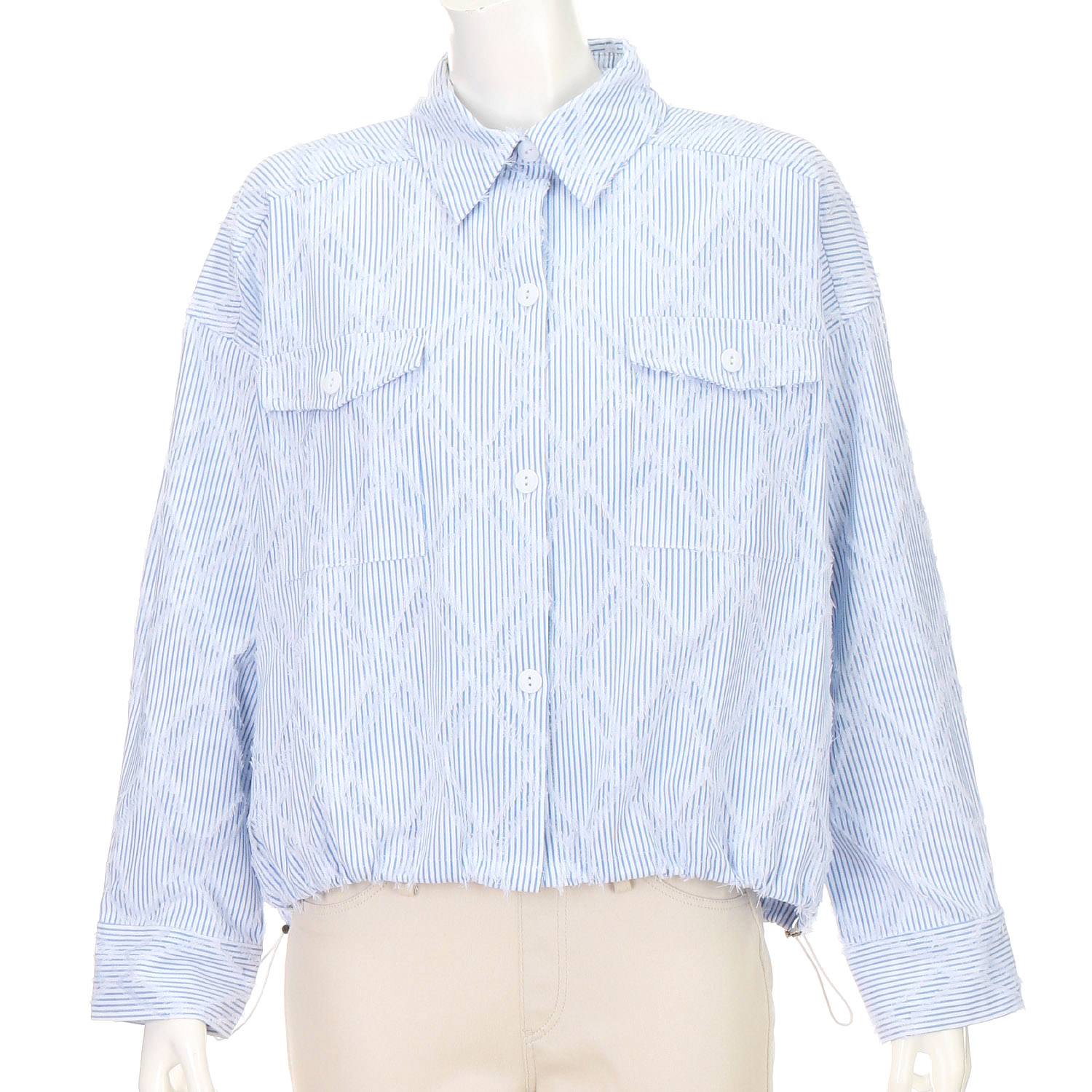 Anna Kerry ストライプシャツブルゾン - 画像5