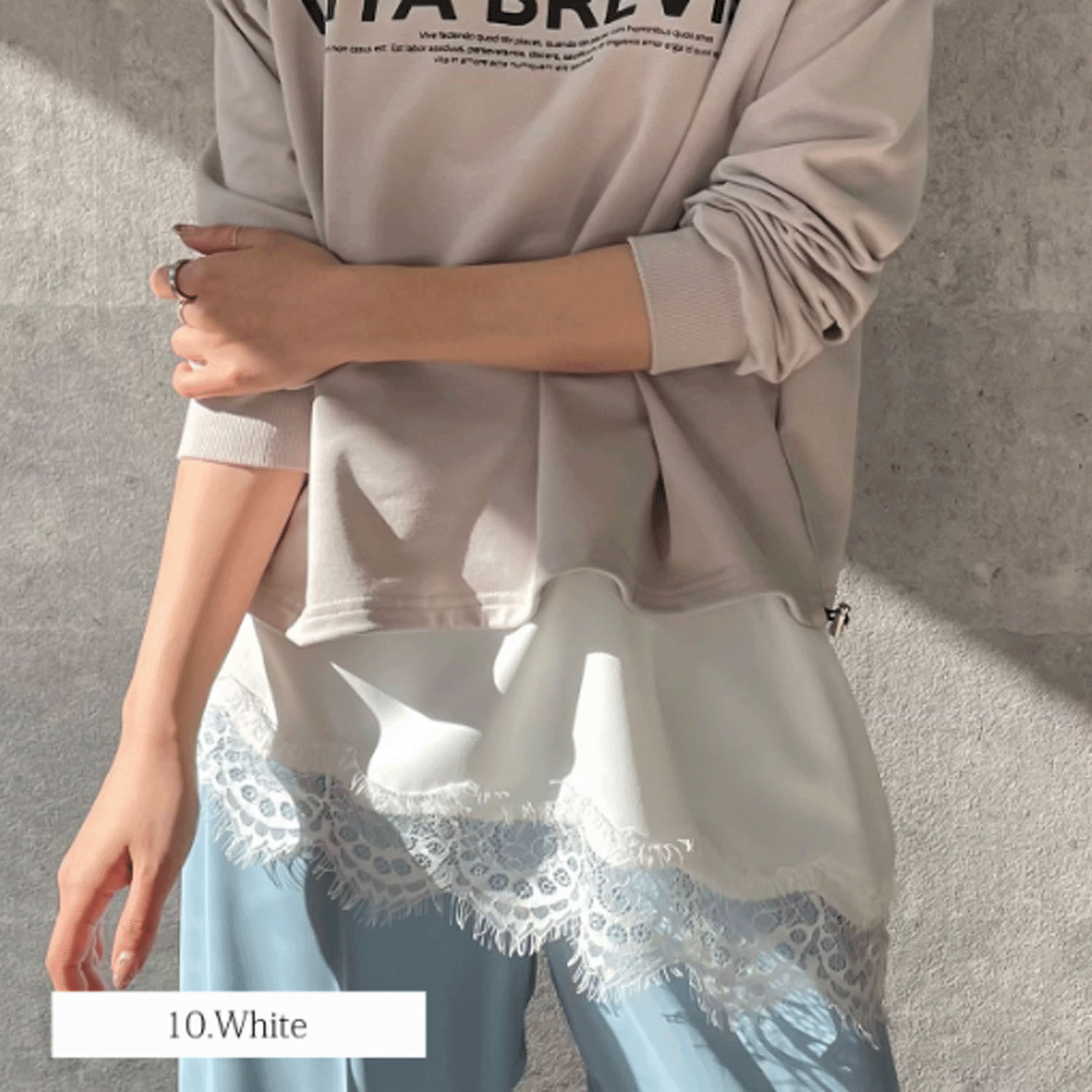 Anna Kerry レースヘムアシンメトリーキャミソール - 画像2