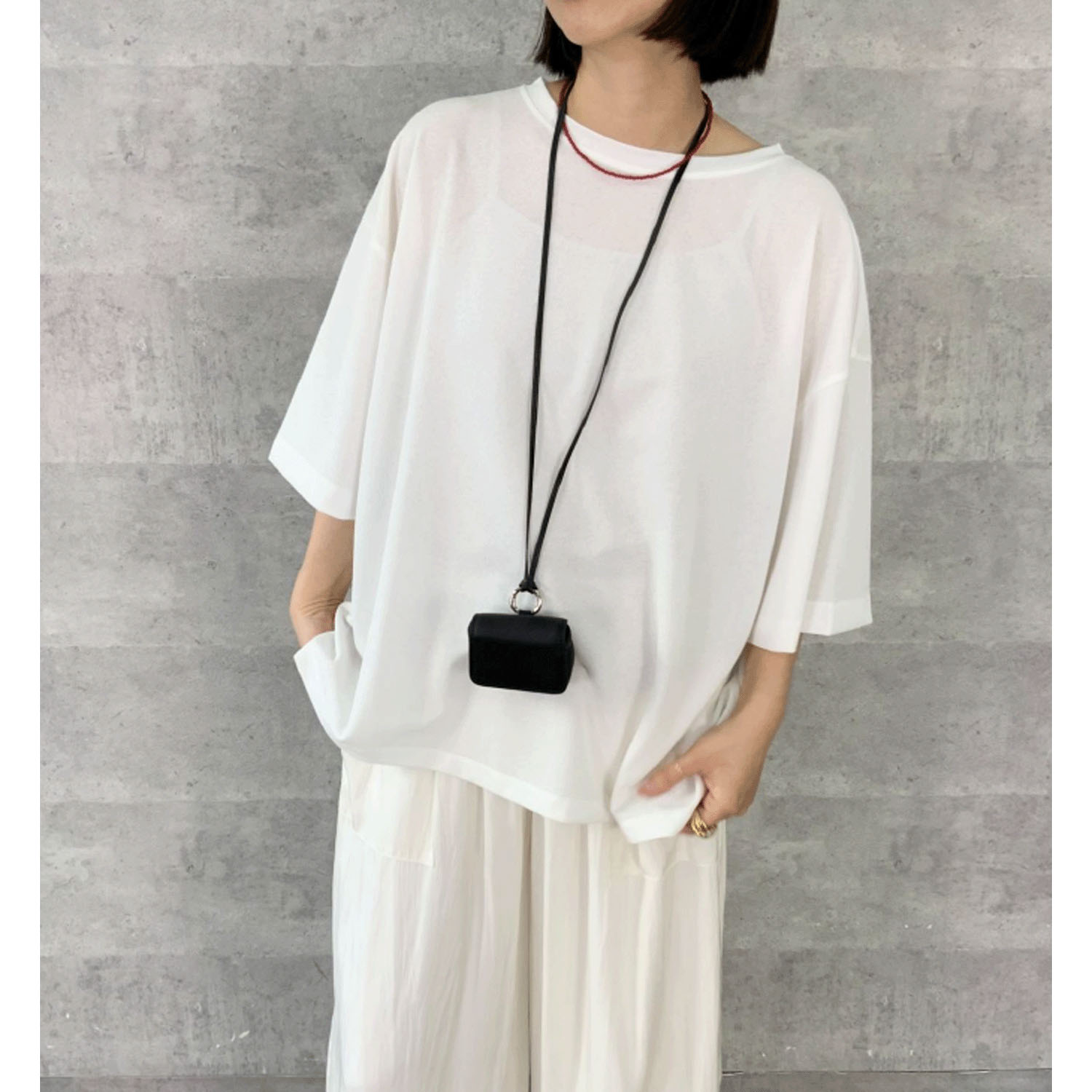 Anna Kerry ドライタッチルーズTシャツ - 画像3