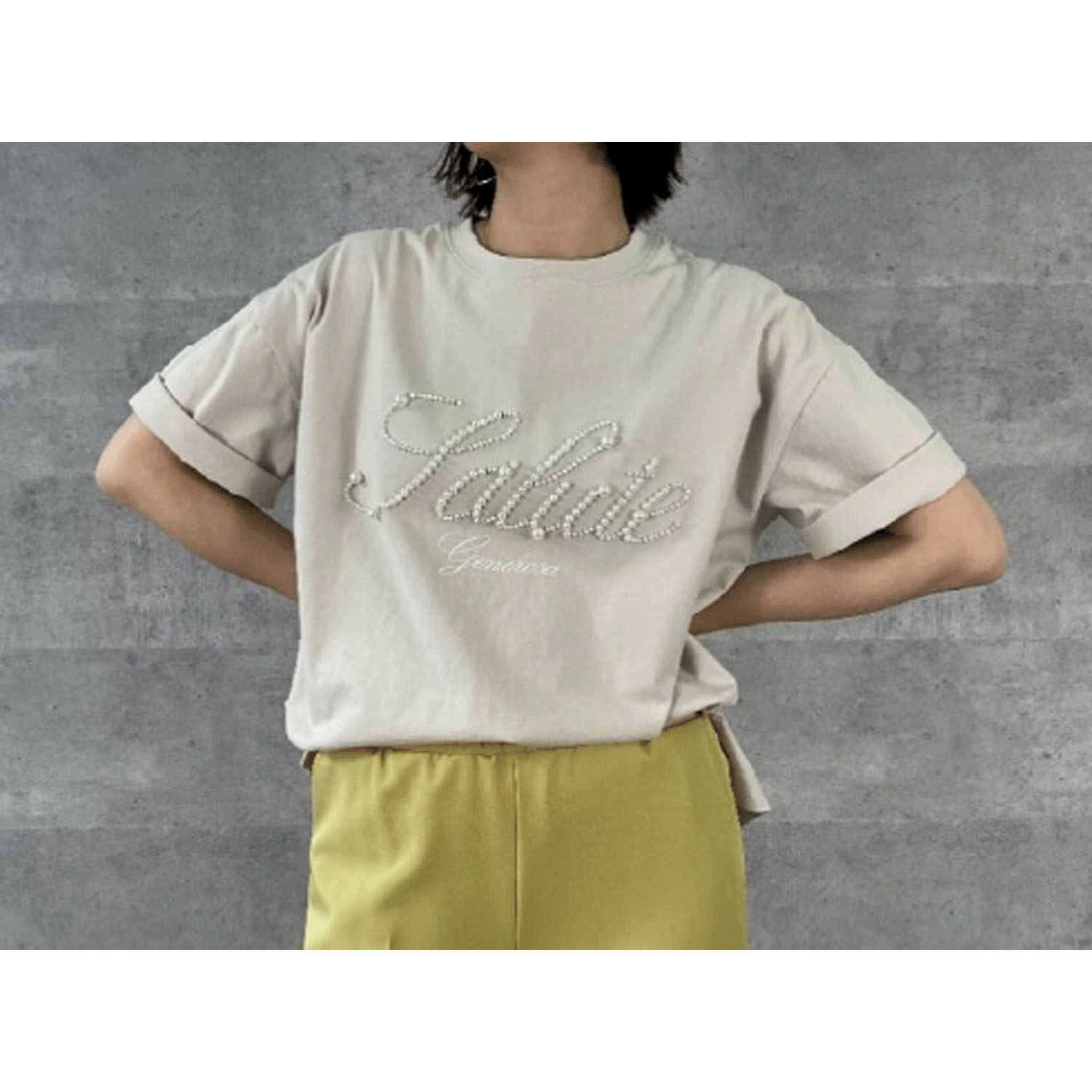 Anna Kerry パールロゴTシャツ - 画像1