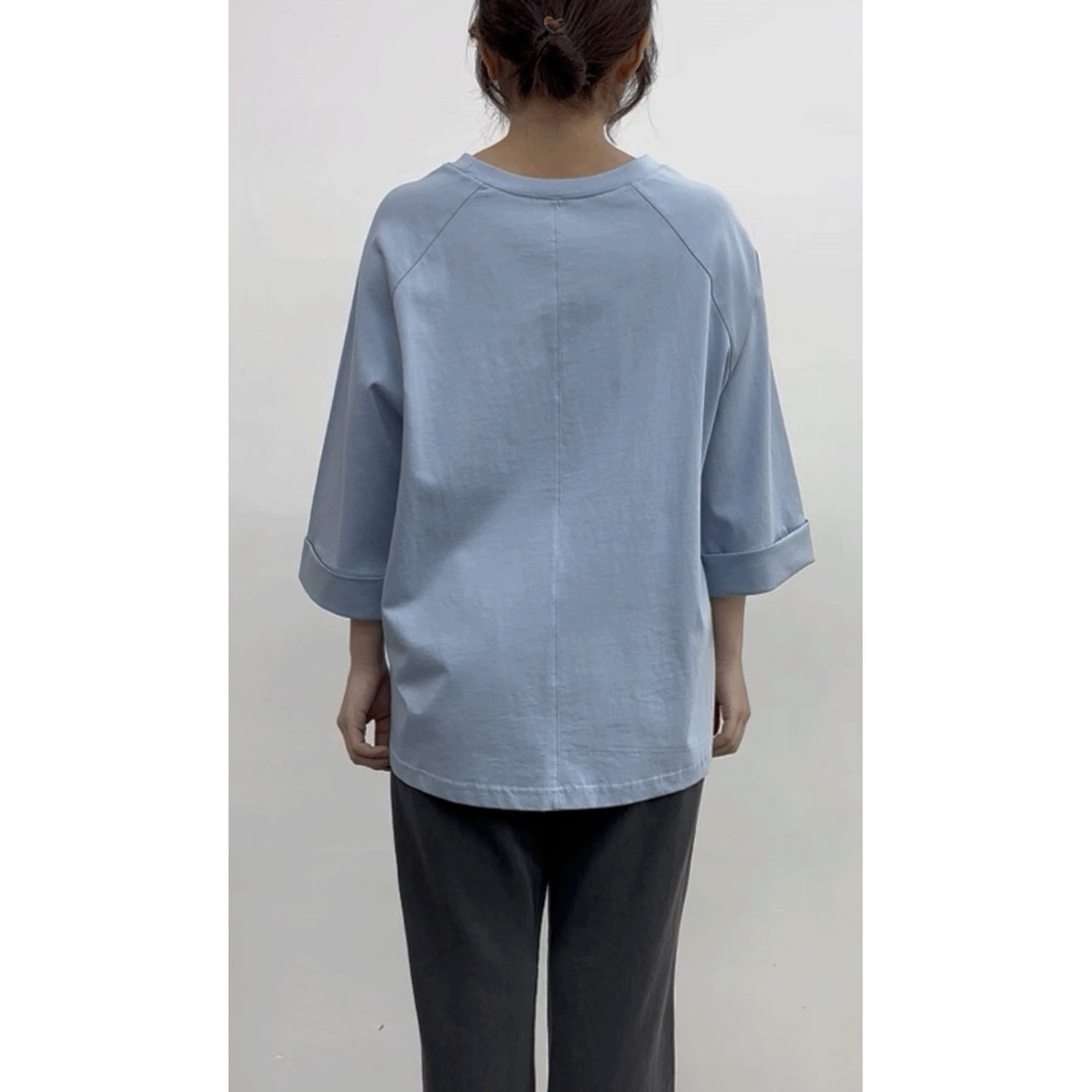 cloche 袖口ロールアップロゴTシャツ - 画像4