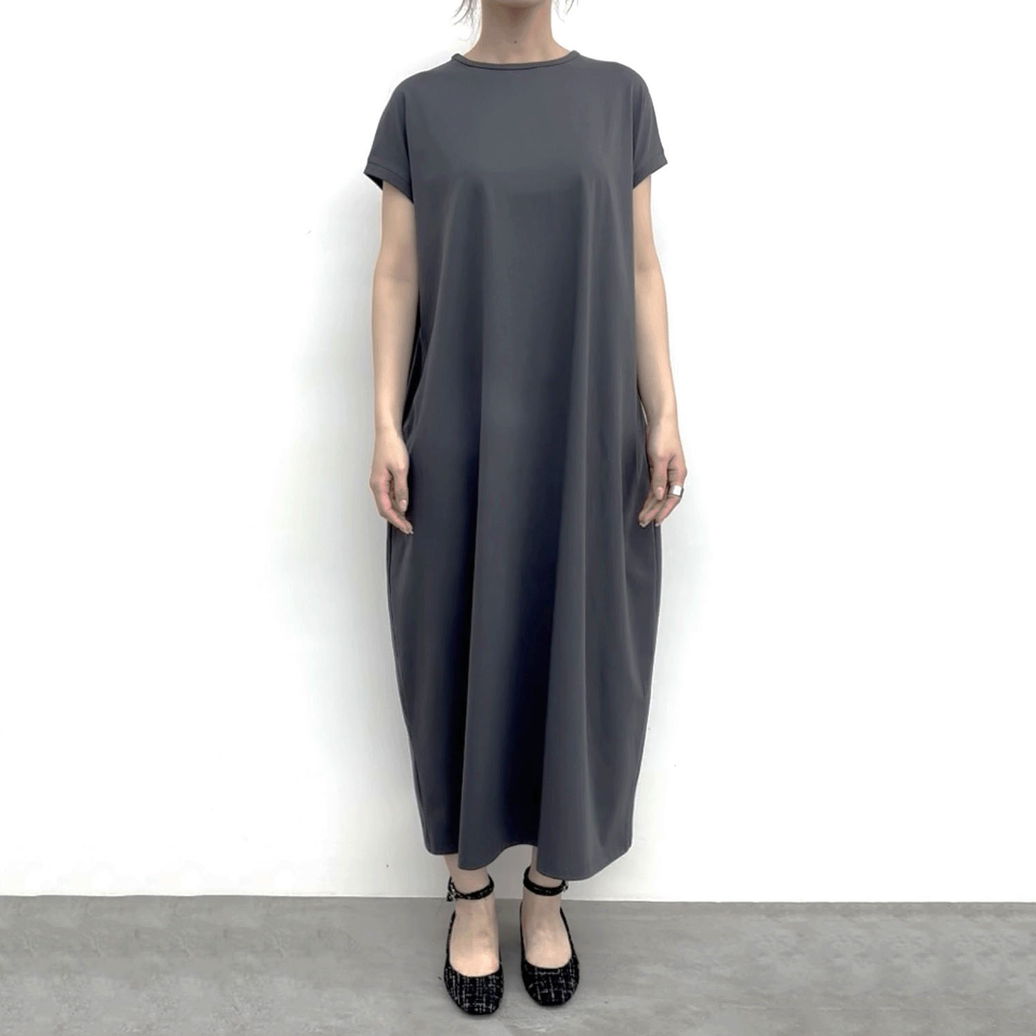 cloche 前後着用フレンチスリーブカットソーワンピース