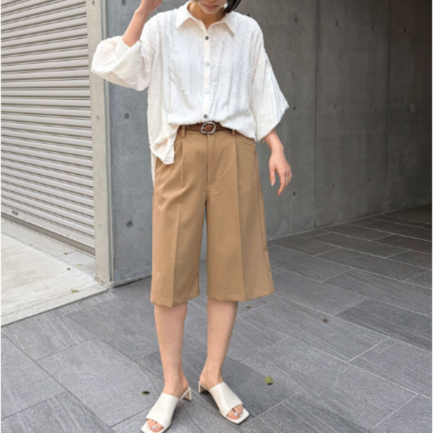 Anna Kerry ニュアンスバックルレザーベルト - 画像2