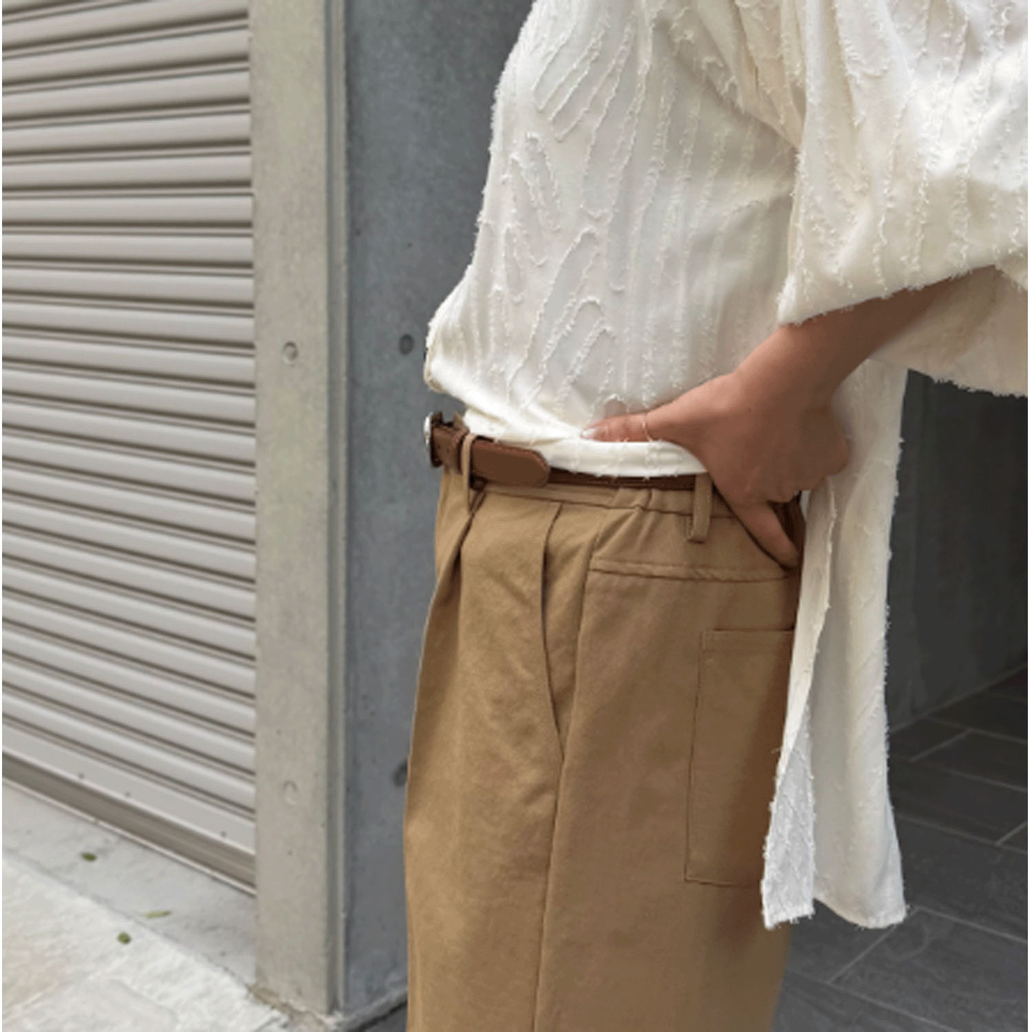 Anna Kerry ニュアンスバックルレザーベルト - 画像3