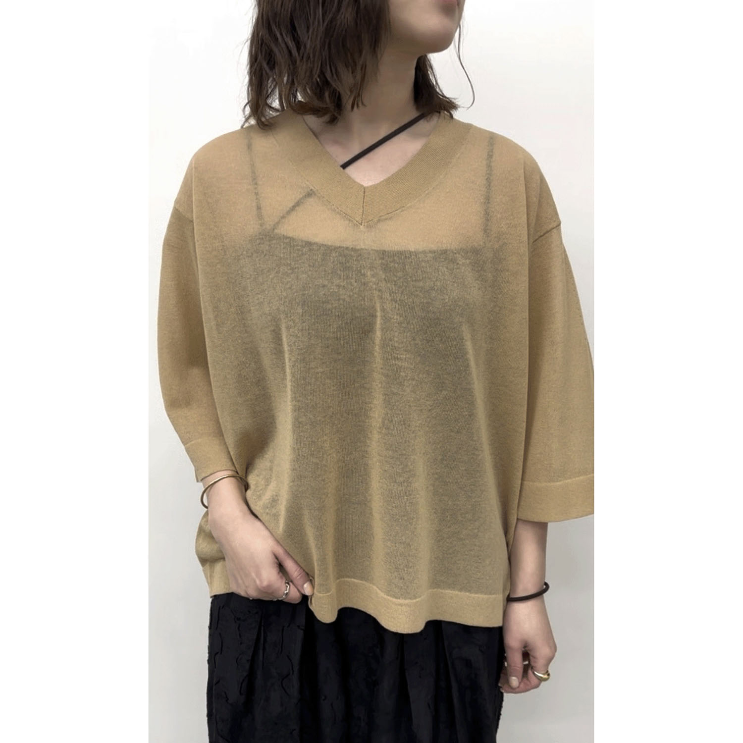 【Insta Live】CLOCHE Vあきニットトップス - 画像8