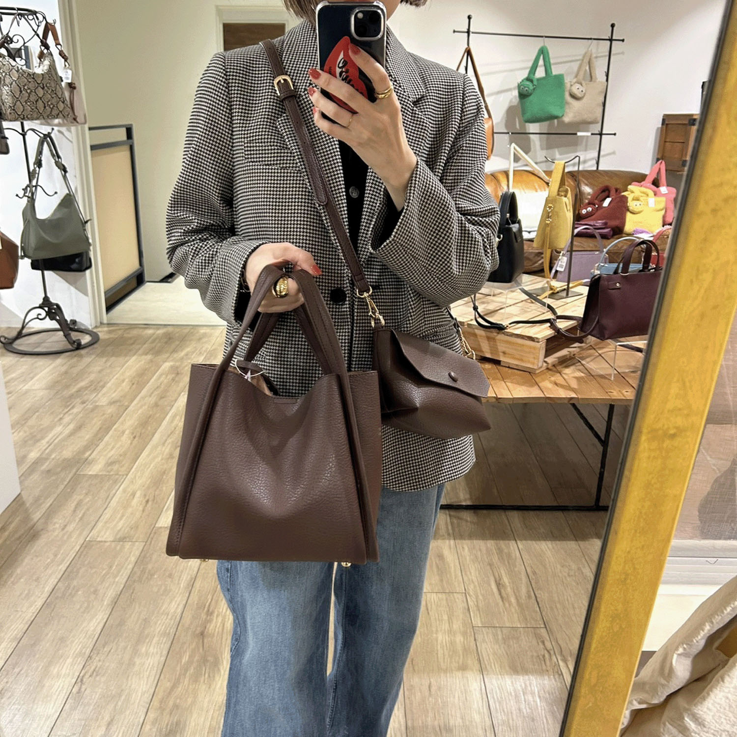 【エトネット限定】cachecache ミニショルダー付ソフトレザー調ミニバッグ - 画像31