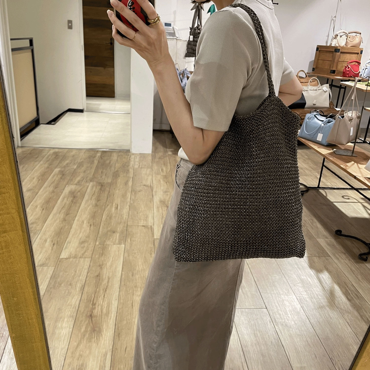 cachecache ラメ糸編みトート - 画像16