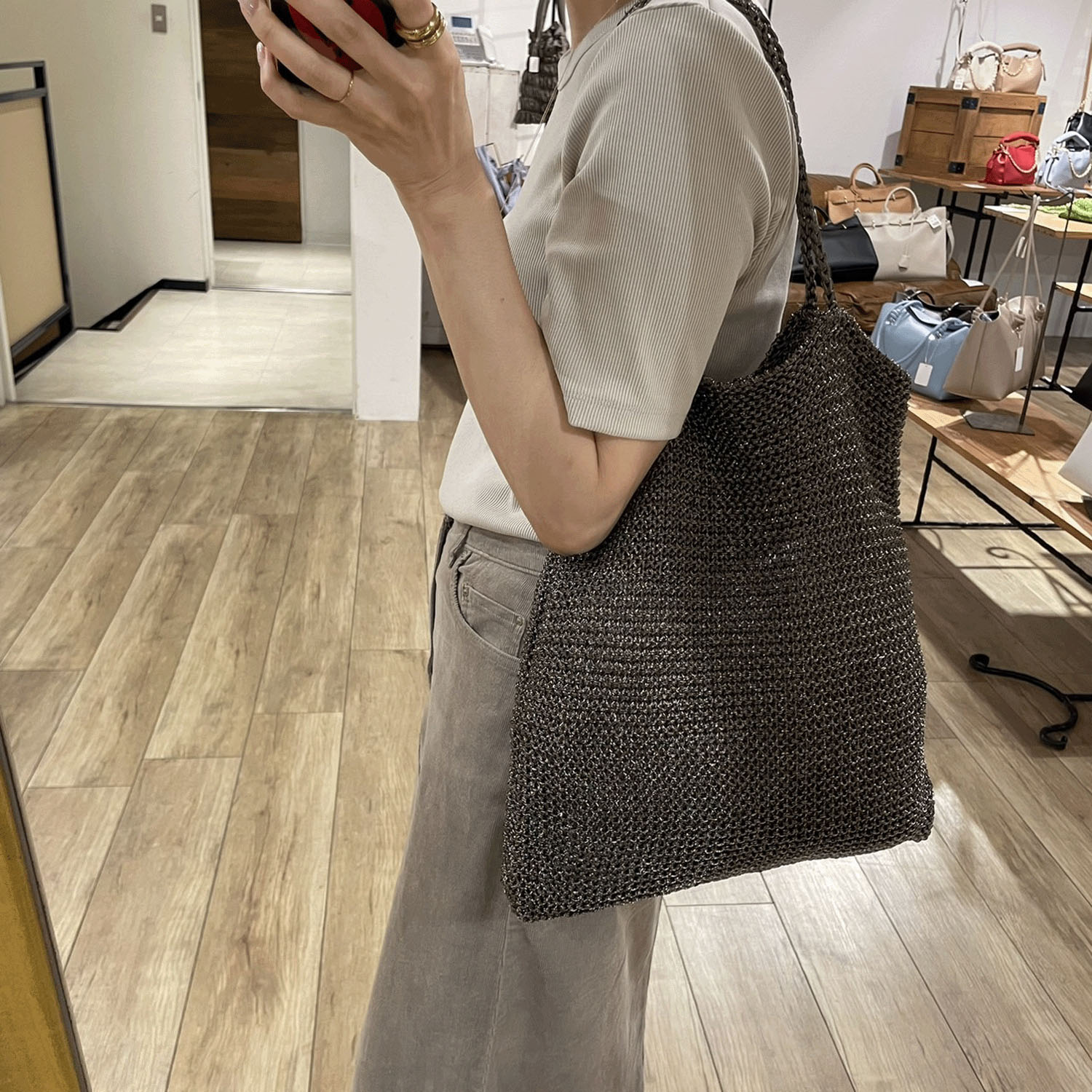 cachecache ラメ糸編みトート - 画像18