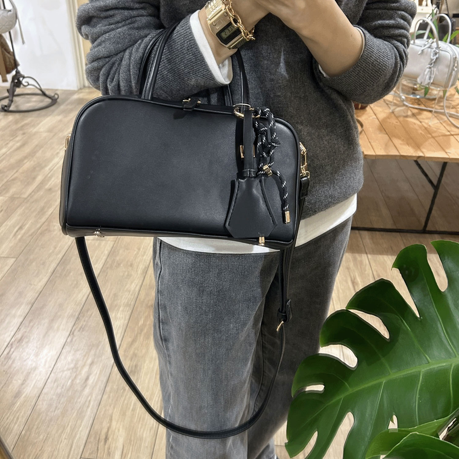 【InstaLive】cachecache チャーム付横長ボストン - 画像3