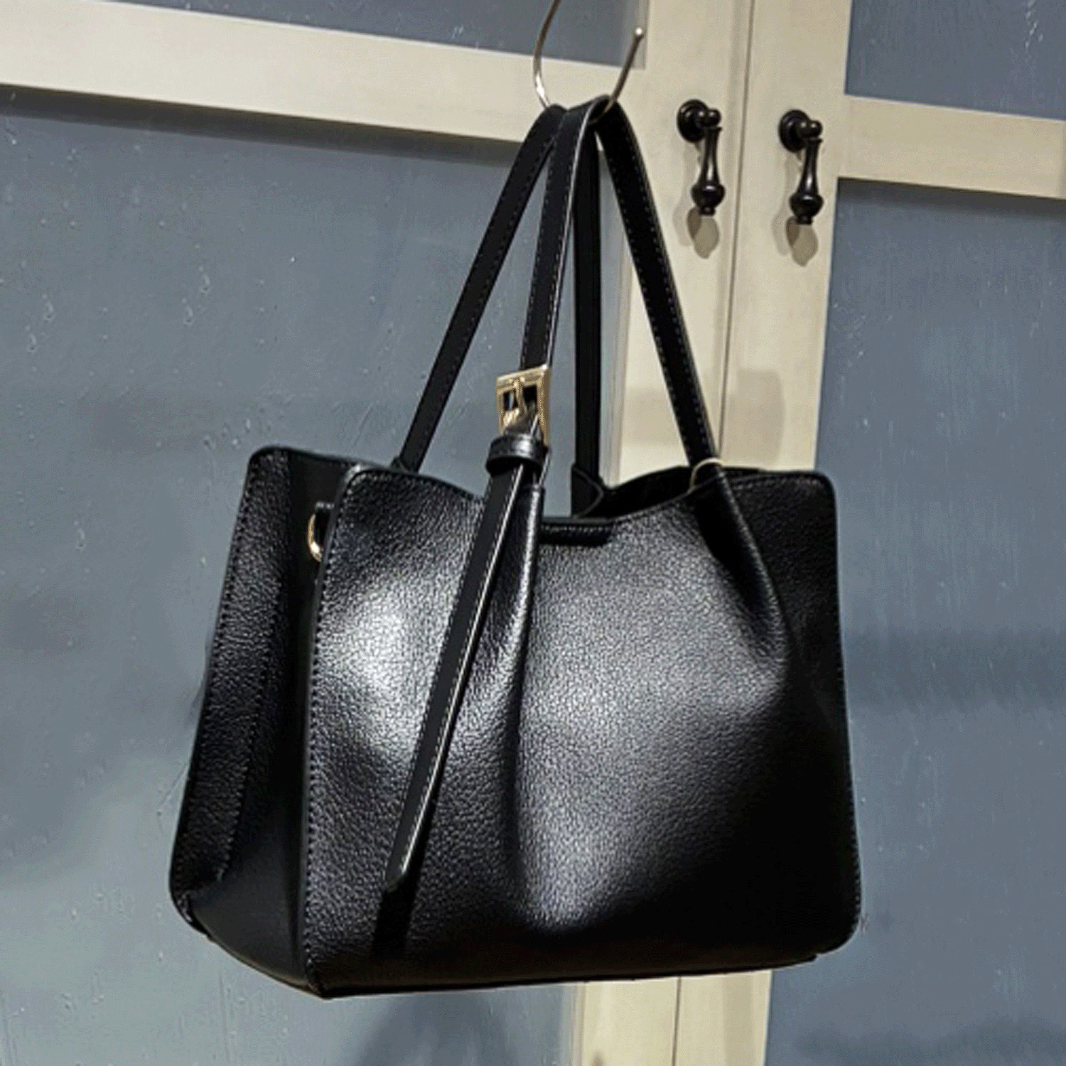 cachecache フェイクレザーショルダーバッグ付スクエアトート - 画像5