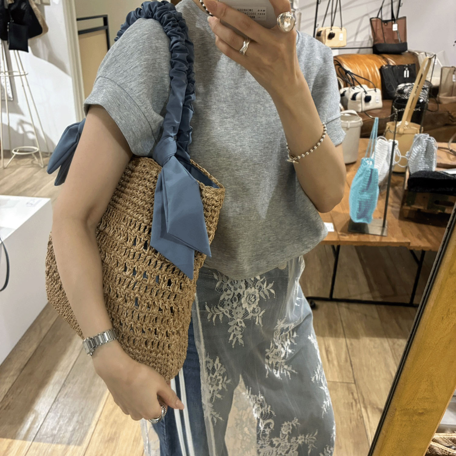 cachecache ラフィアブレードリボンバッグ - 画像11