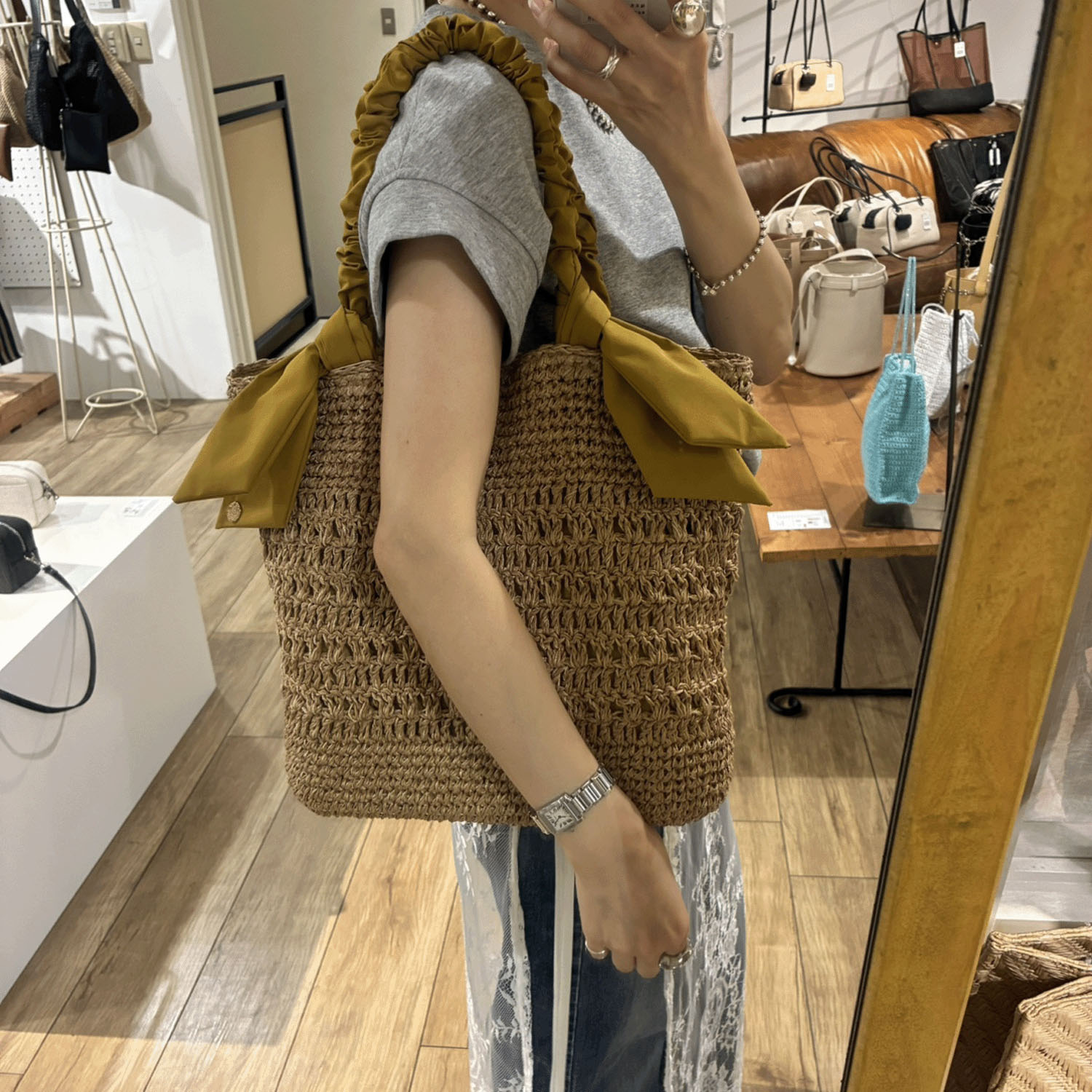 cachecache ラフィアブレードリボンバッグ - 画像9