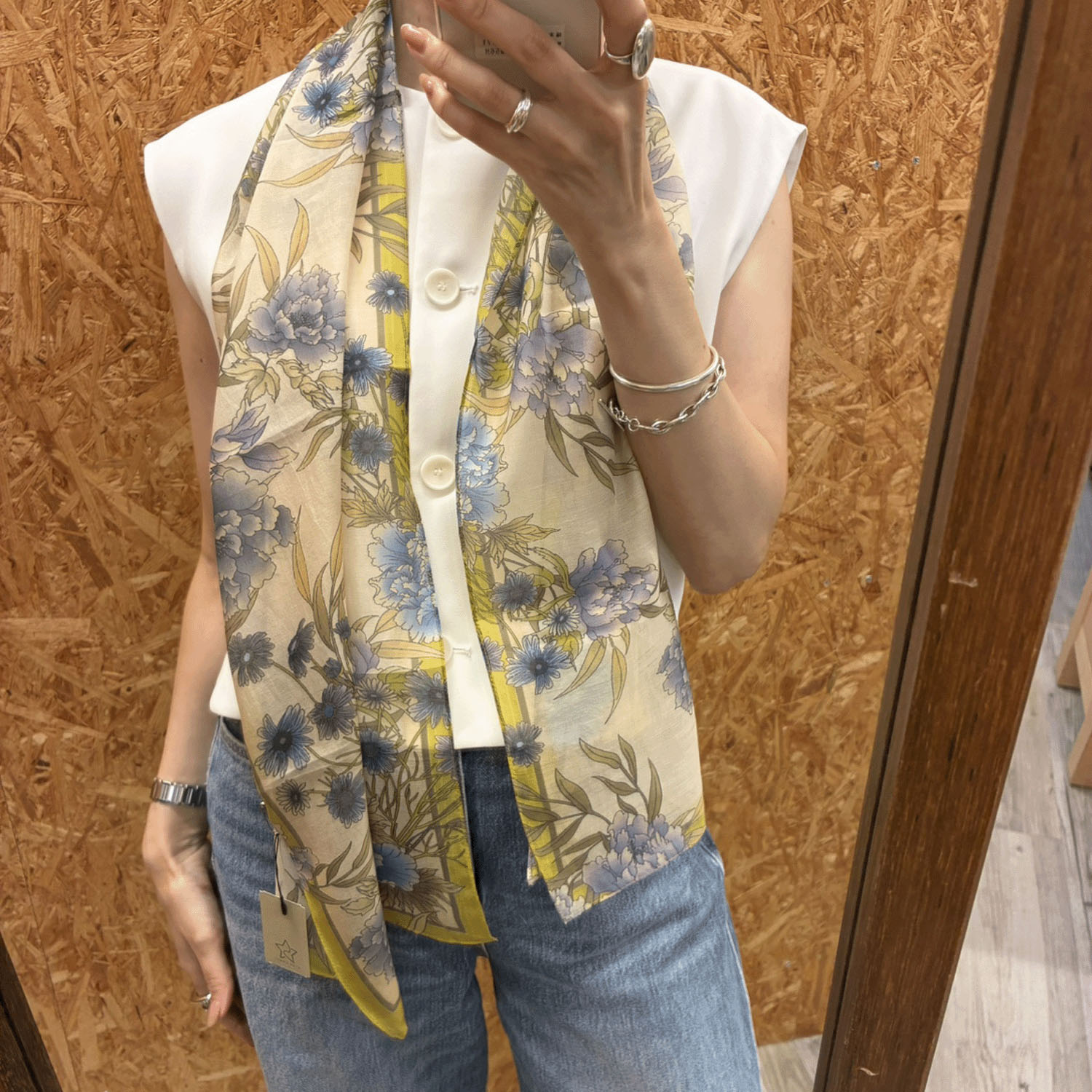 スタークラフト レトロ風花柄細幅スカーフ - 画像5