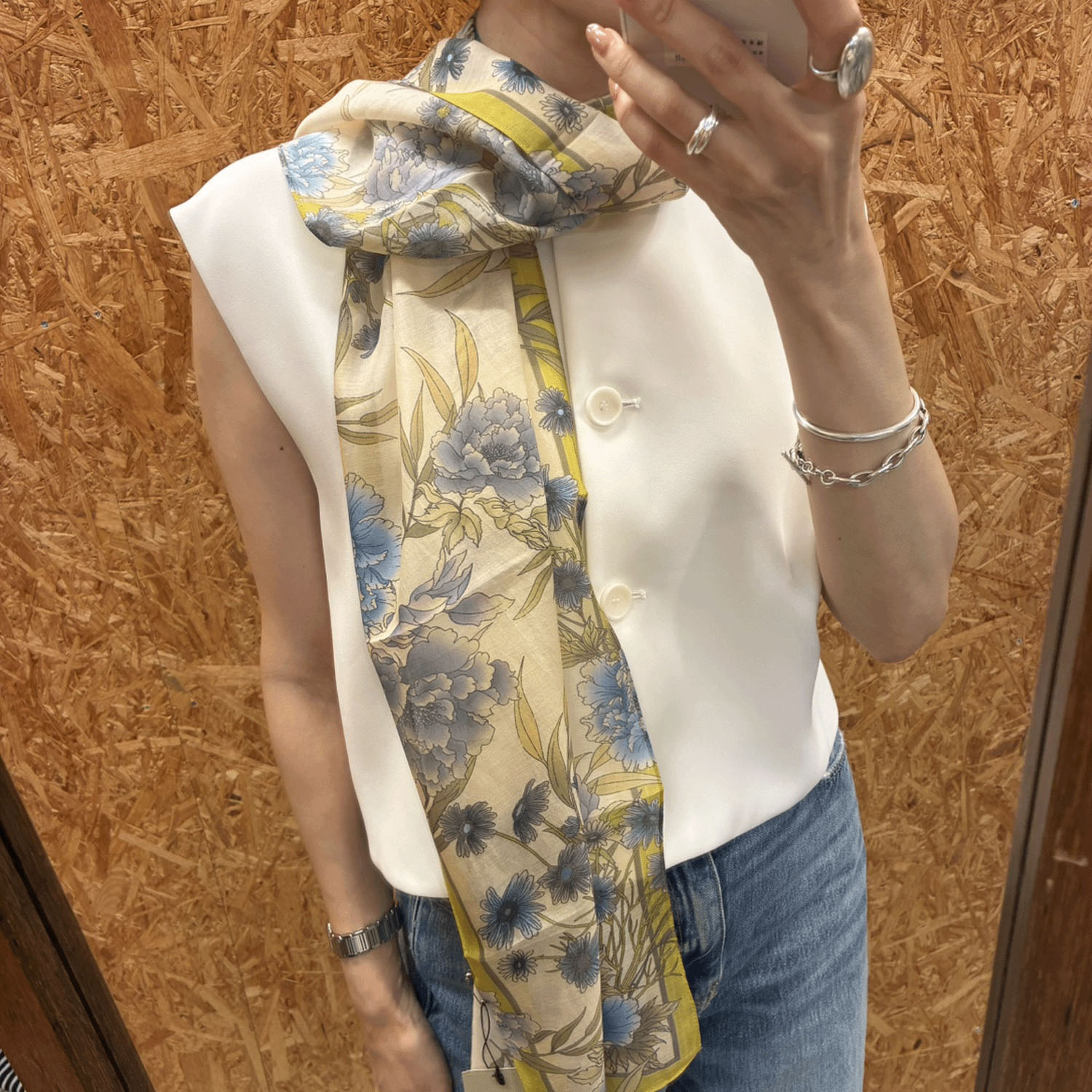 スタークラフト レトロ風花柄細幅スカーフ - 画像6