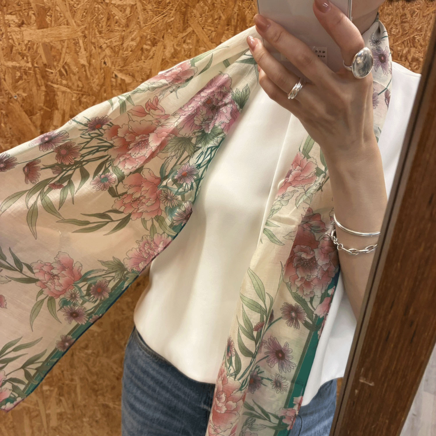 スタークラフト レトロ風花柄細幅スカーフ - 画像9