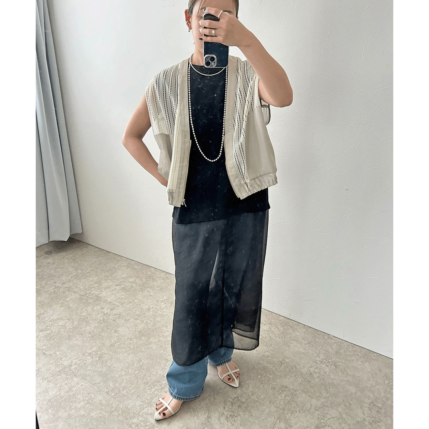 【InstaLive】LHELBIE（レルビエ） ストライプメッシュジレ - 画像27