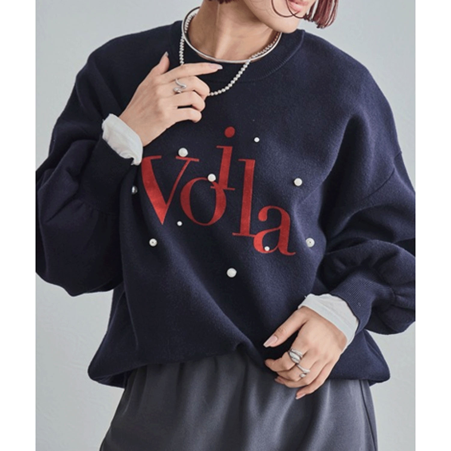 LHELBIE ロゴ×パールニットトップス - 画像13