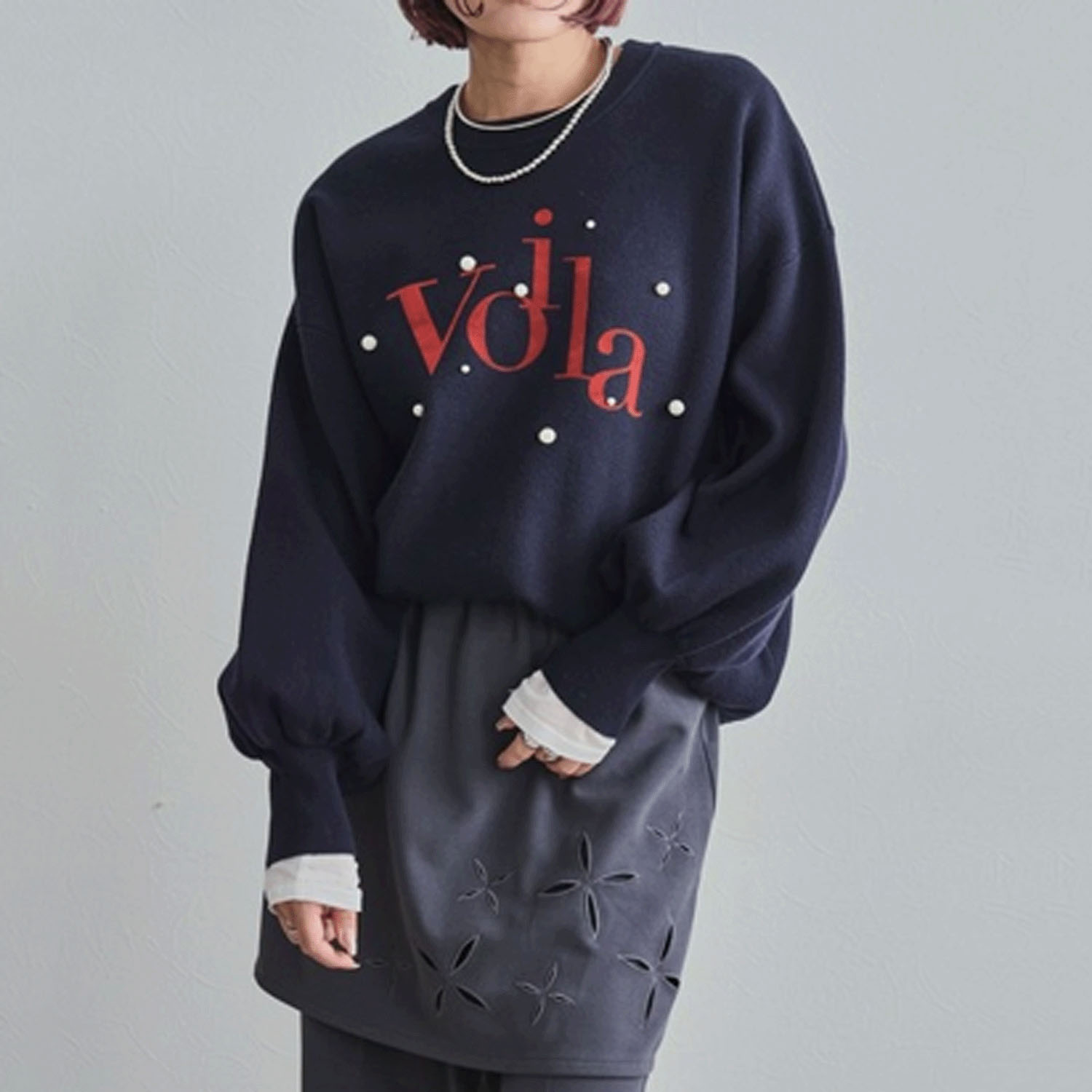 LHELBIE ロゴ×パールニットトップス - 画像14