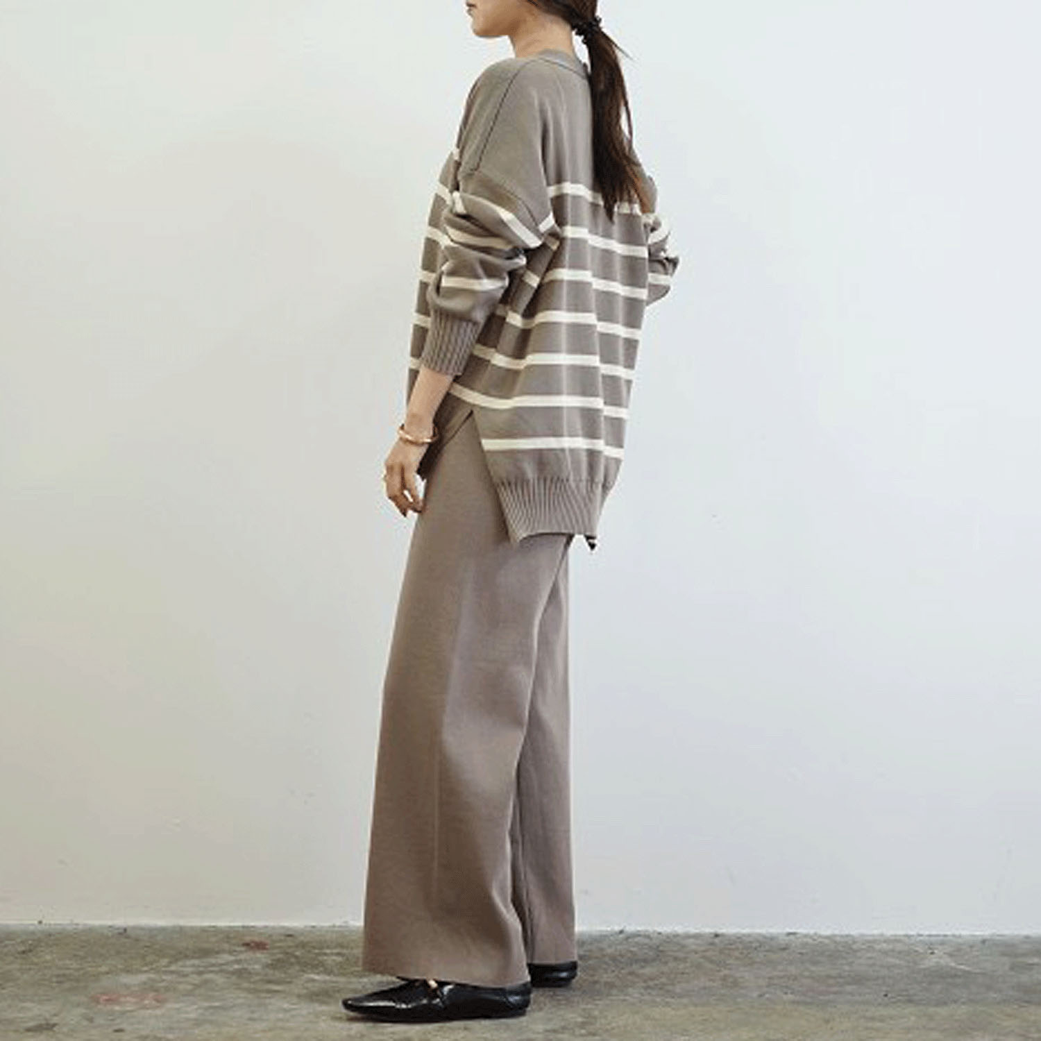 SEVEN SENSE ボーダーカーディガンとパンツのセット - 画像4