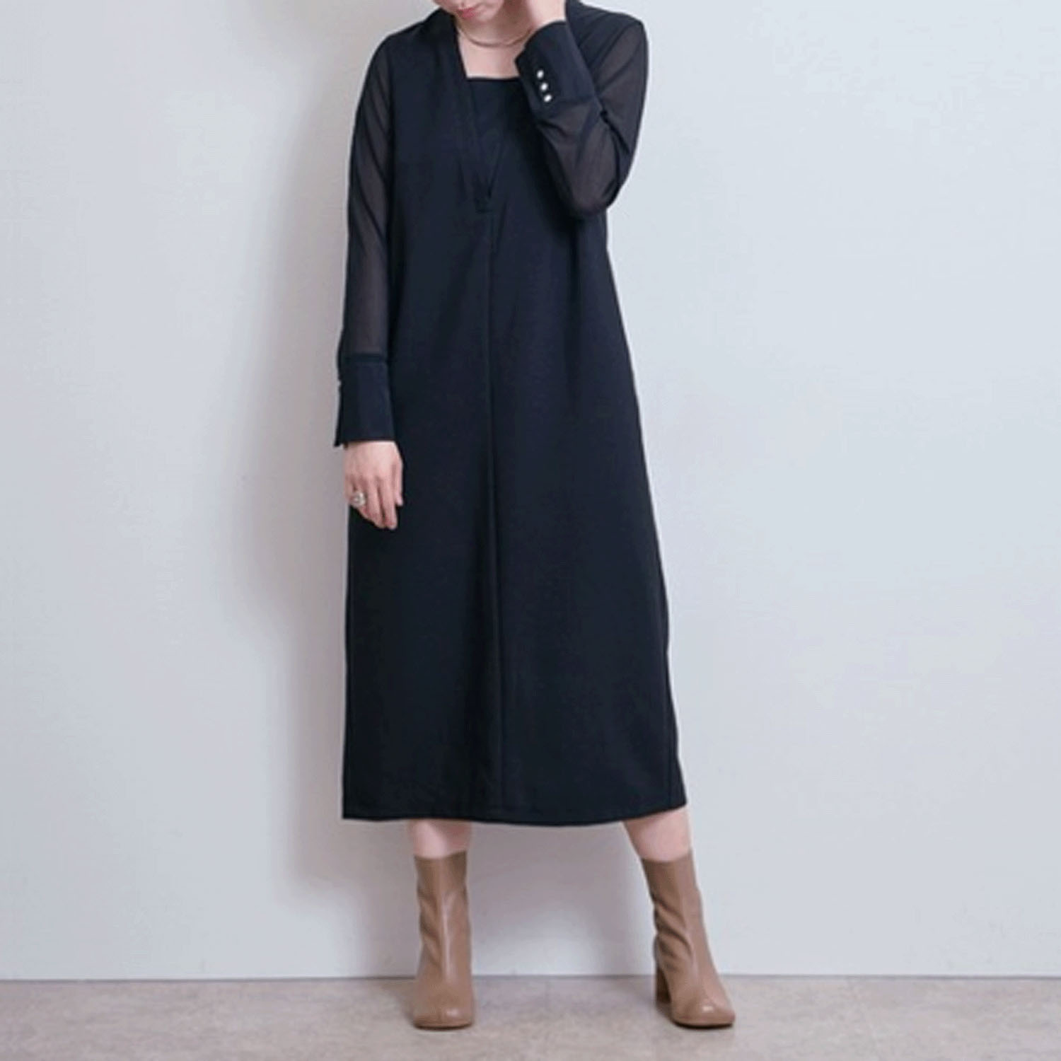 【Insta Live】 LHELBIE  シアースリーブワンピース - 画像4