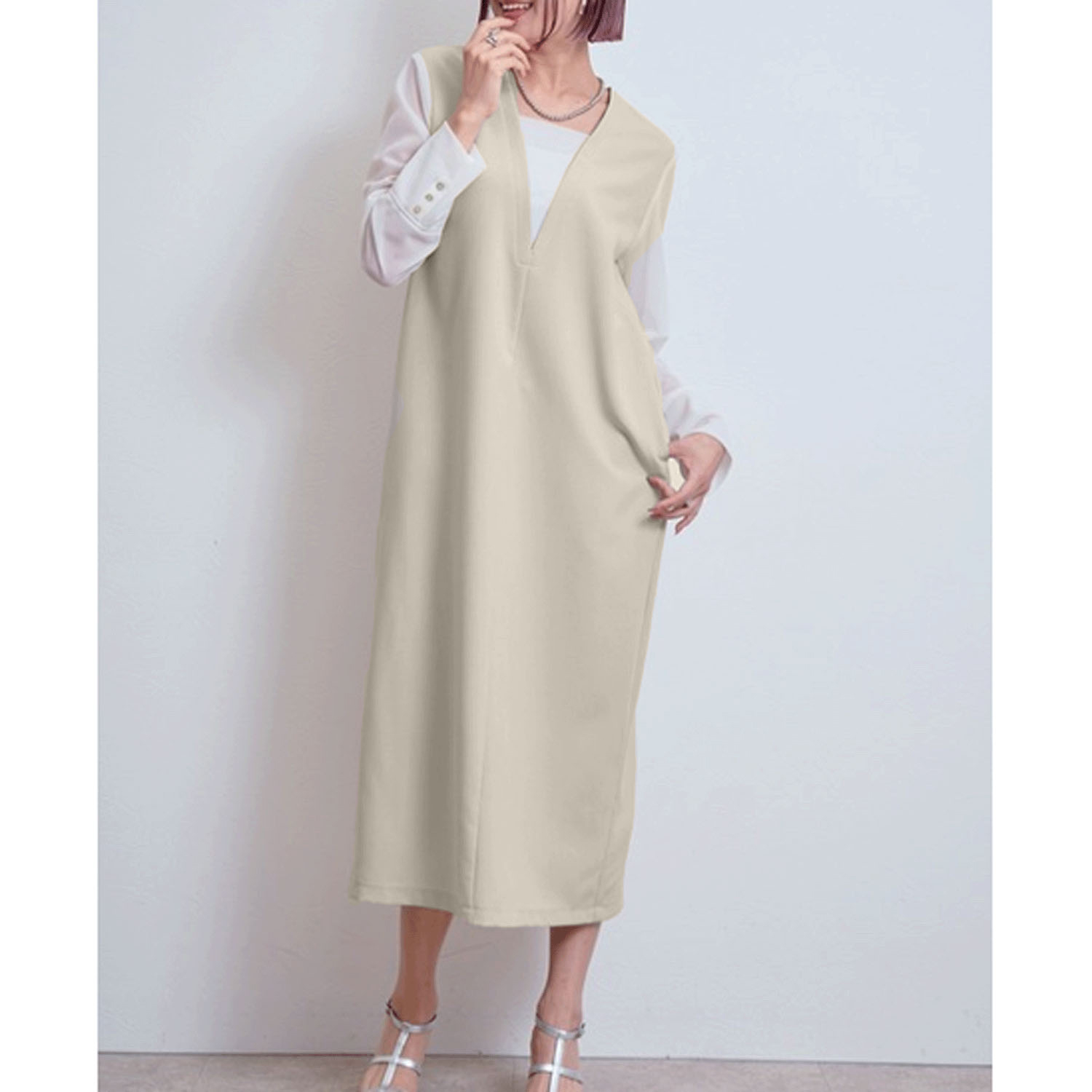 【Insta Live】 LHELBIE  シアースリーブワンピース - 画像7