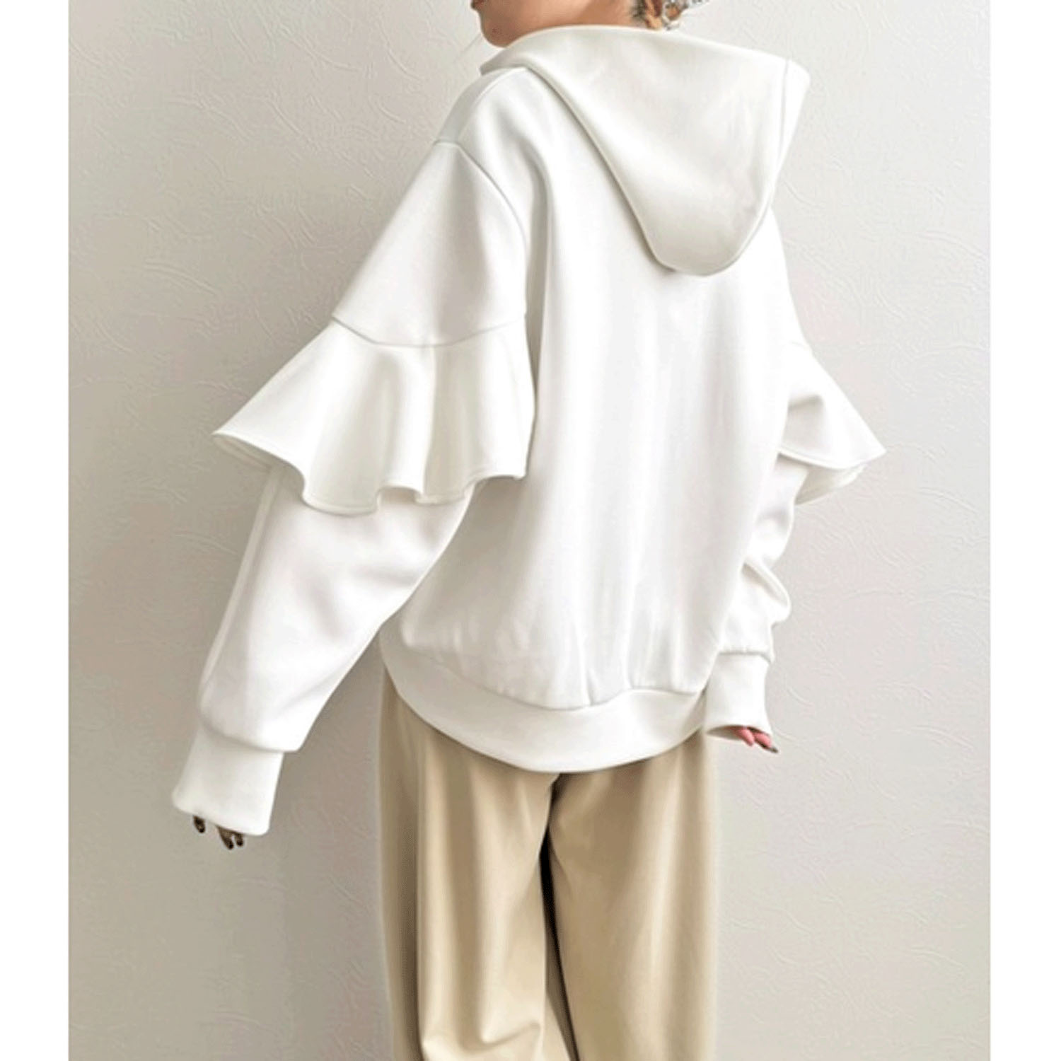 LHELBIE  ラッフルスリーブジップパーカ - 画像12