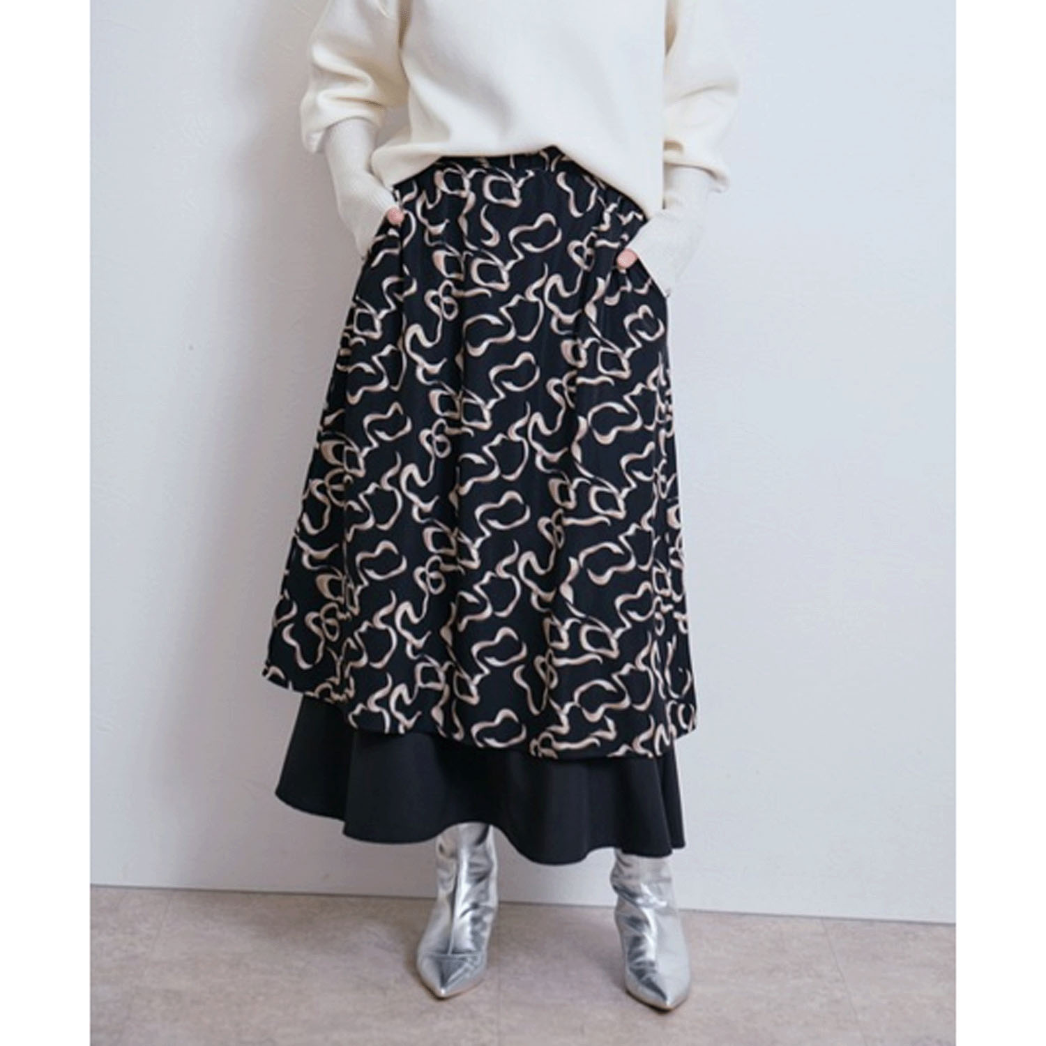 LHELBIE アソートレイヤードスカート - 画像2