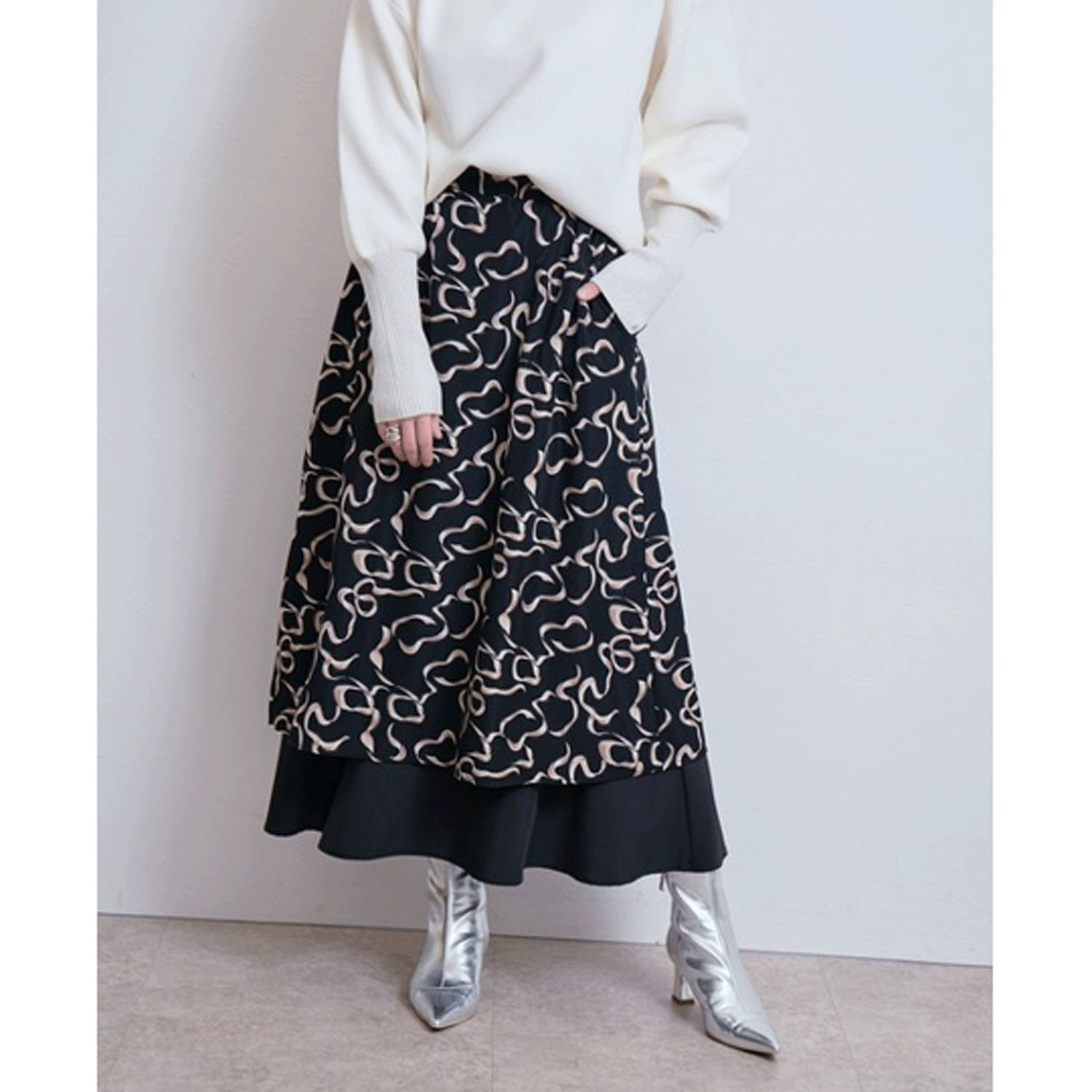 LHELBIE アソートレイヤードスカート - 画像3