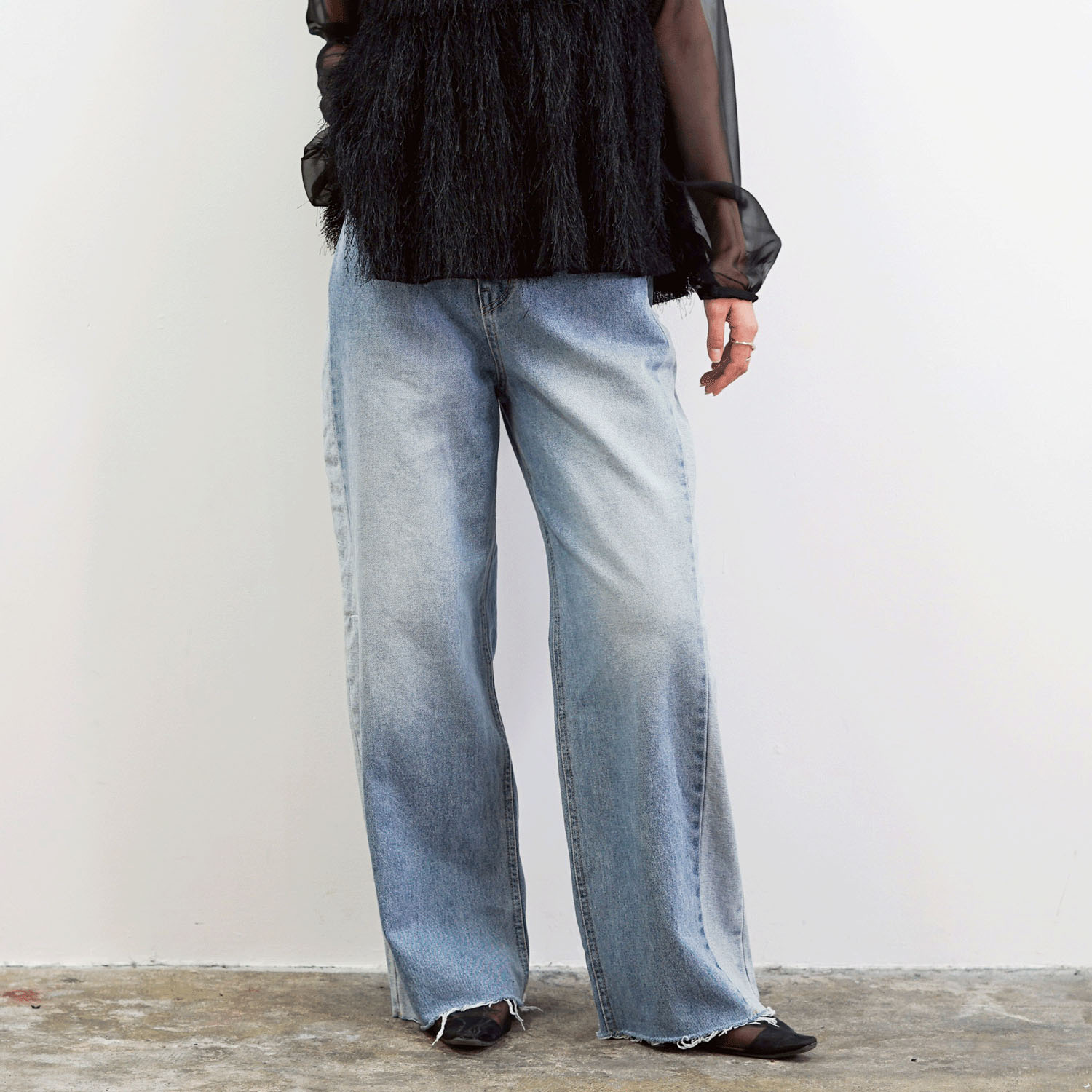 SEVEN SENSE サイド配色デニムパンツ - 画像2