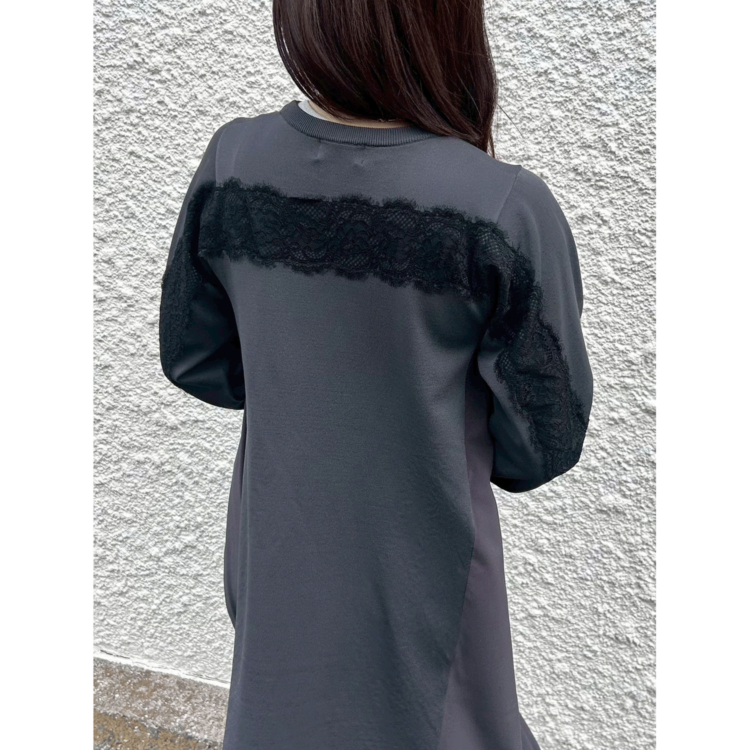 【Insta Live】ROSIEE 後レースライン布帛ニットワンピース - 画像11