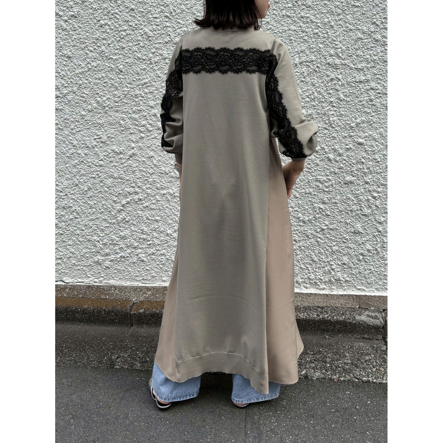 【Insta Live】ROSIEE 後レースライン布帛ニットワンピース - 画像22