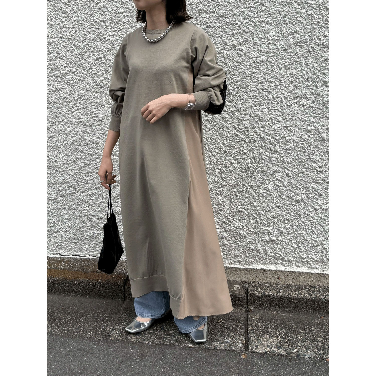 【Insta Live】ROSIEE 後レースライン布帛ニットワンピース - 画像26