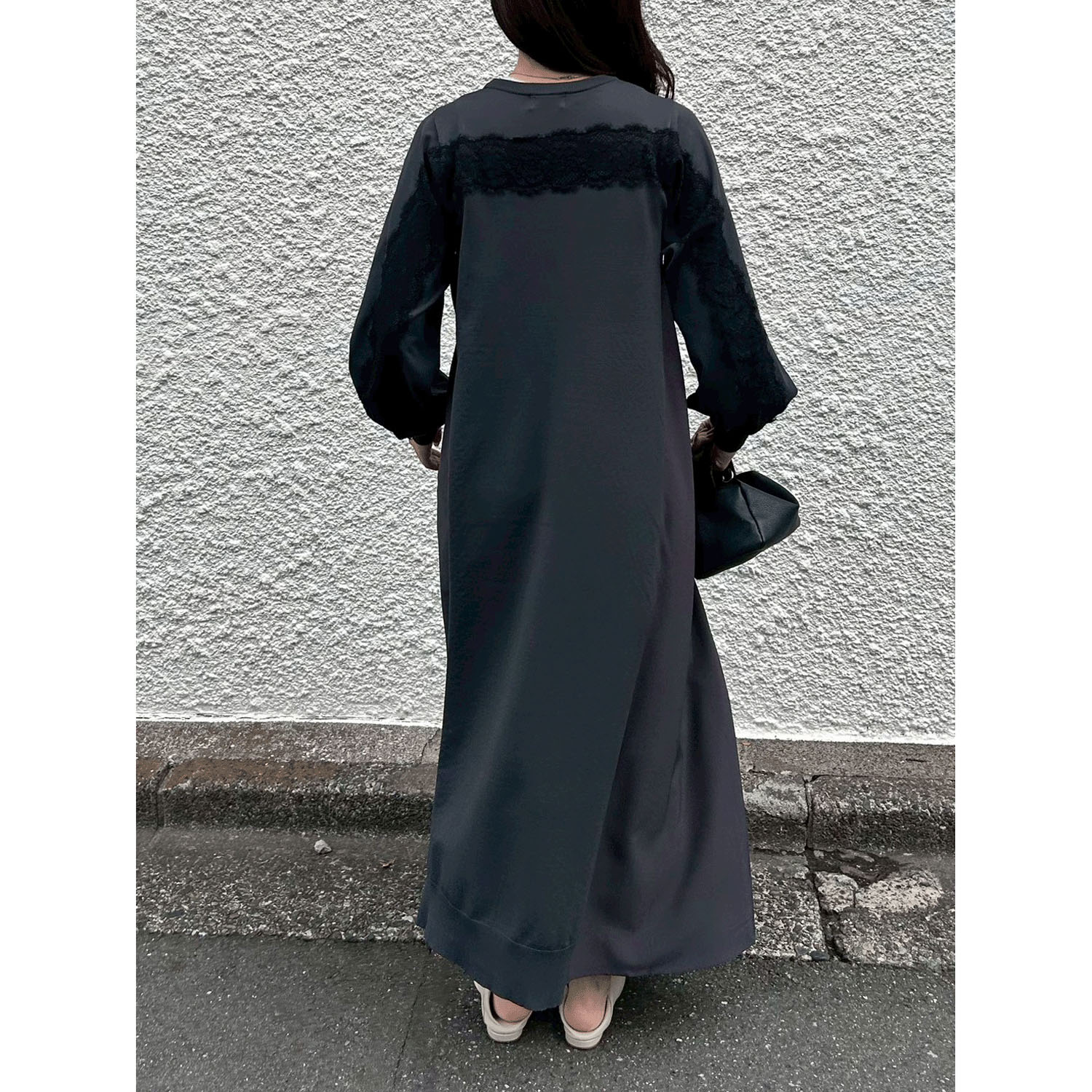 【Insta Live】ROSIEE 後レースライン布帛ニットワンピース - 画像5