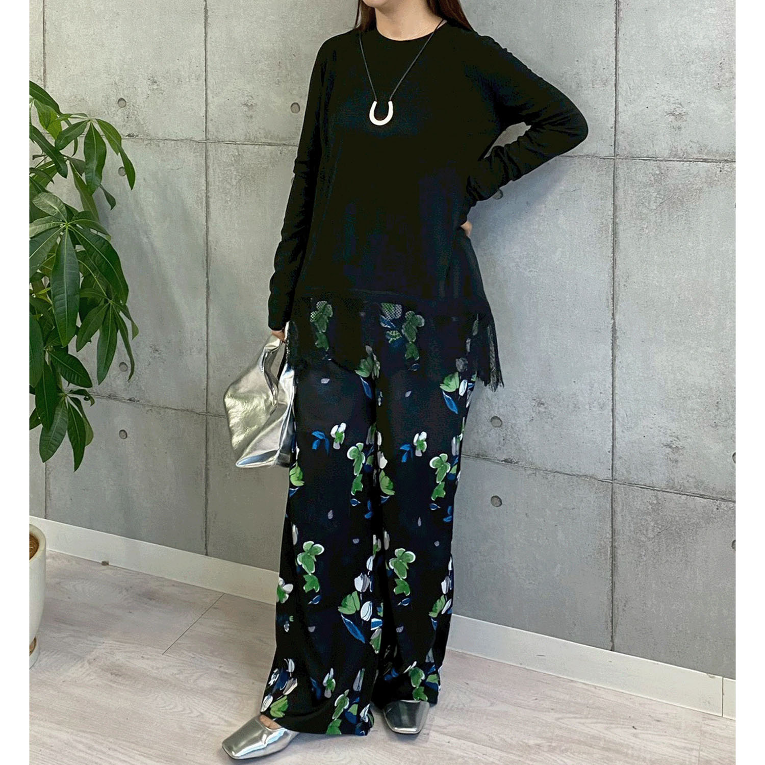 ROSIEE ニュアンス花柄イージーパンツ - 画像5