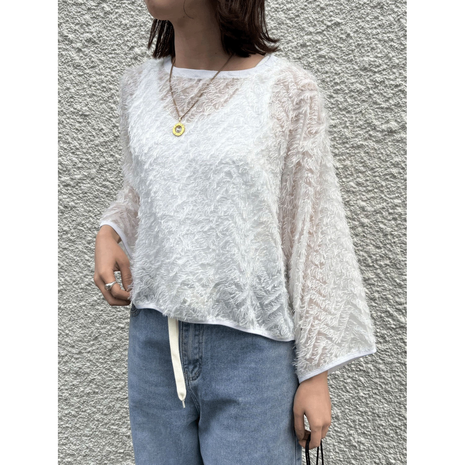 ROSIEE フリンジジャガードTOPS