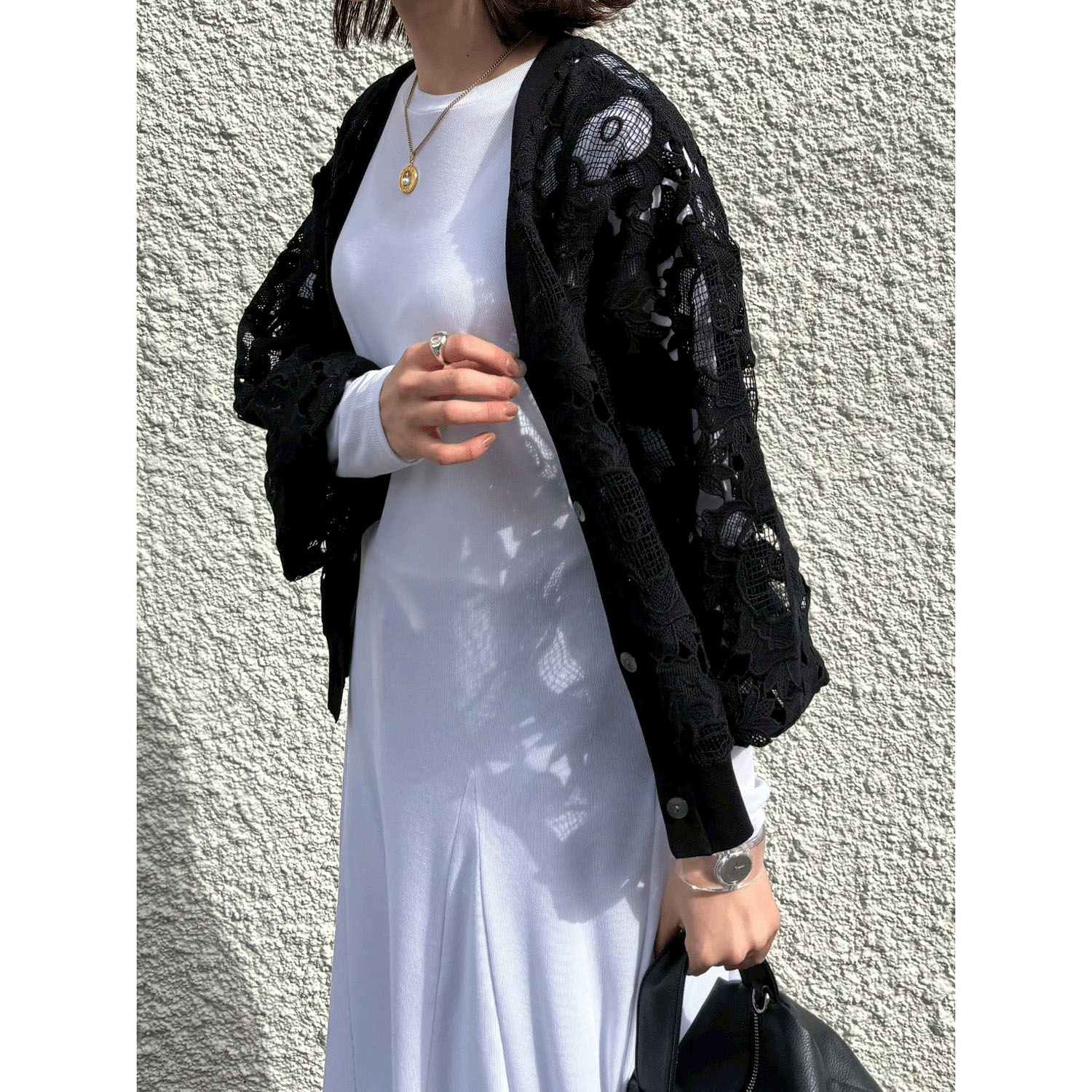 ROSIEE レースチュールドッキングカーディガン - 画像11