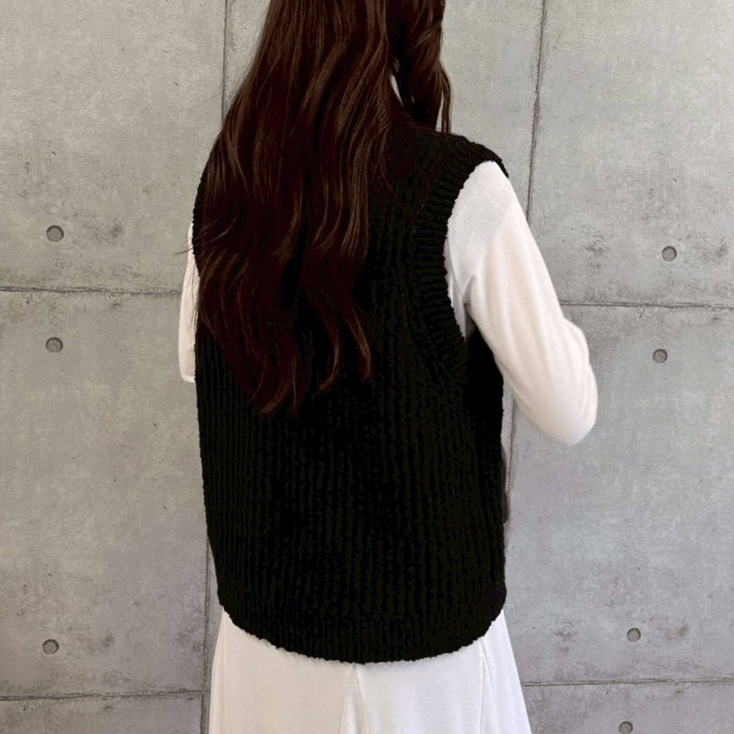 ROSIEE ハート刺繍スラブニットベスト - 画像16