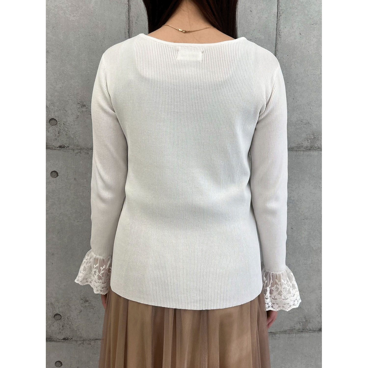 ROSIEE 袖レースリブニット - 画像8