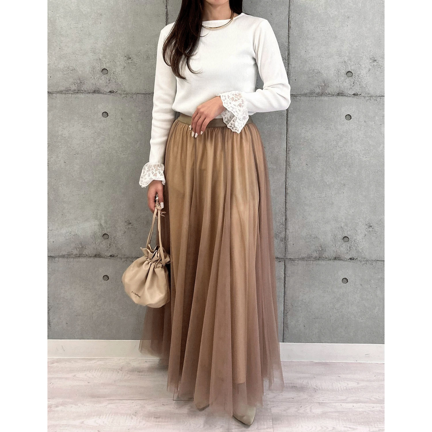 ROSIEE 袖レースリブニット - 画像9