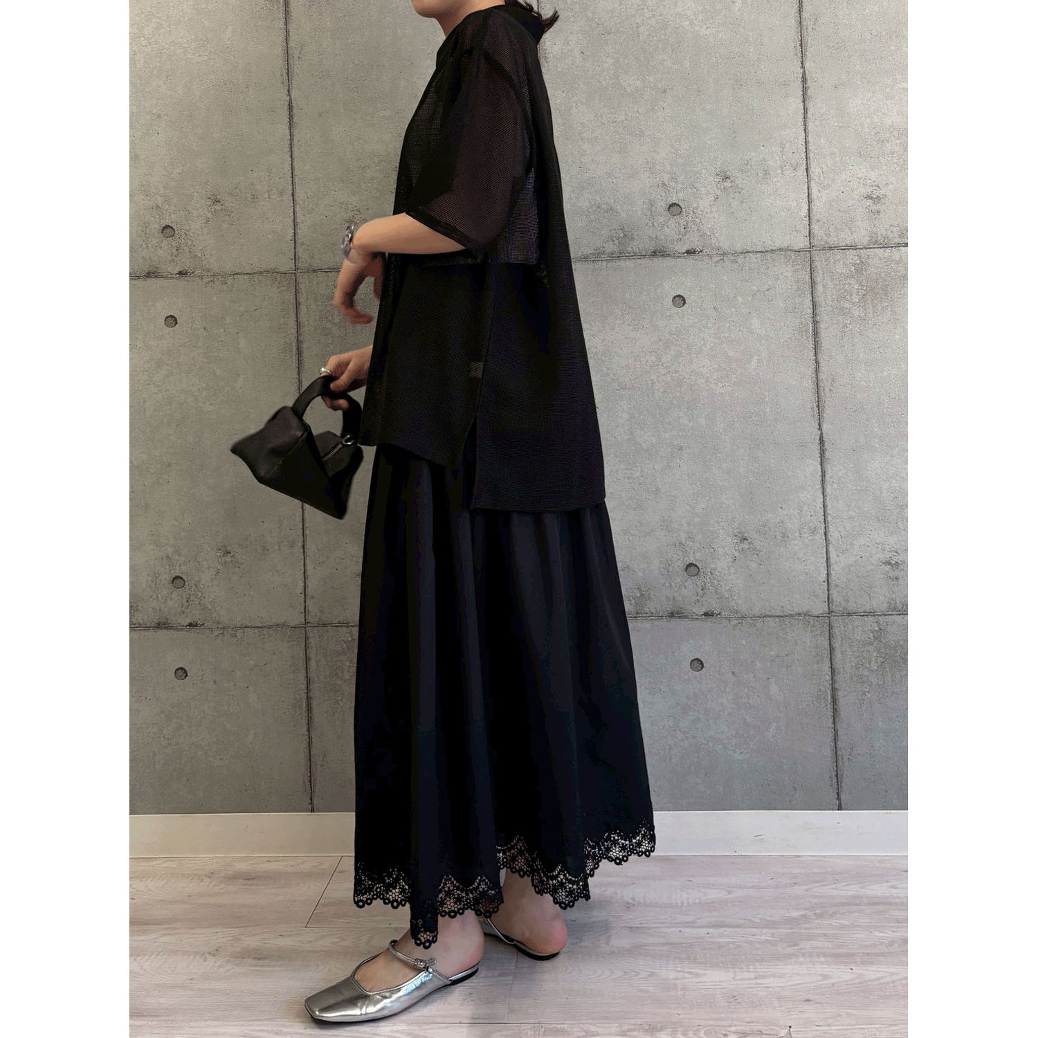 ROSIEE ニュアンス釦メッシュBIGシャツ - 画像15