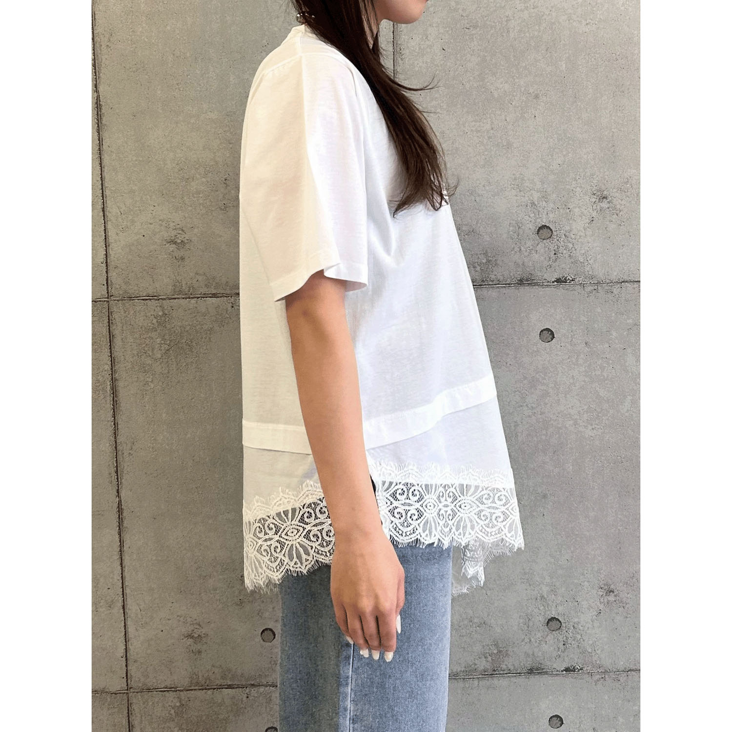 ROSIEE 裾レースアシメデザインTOPS - 画像7