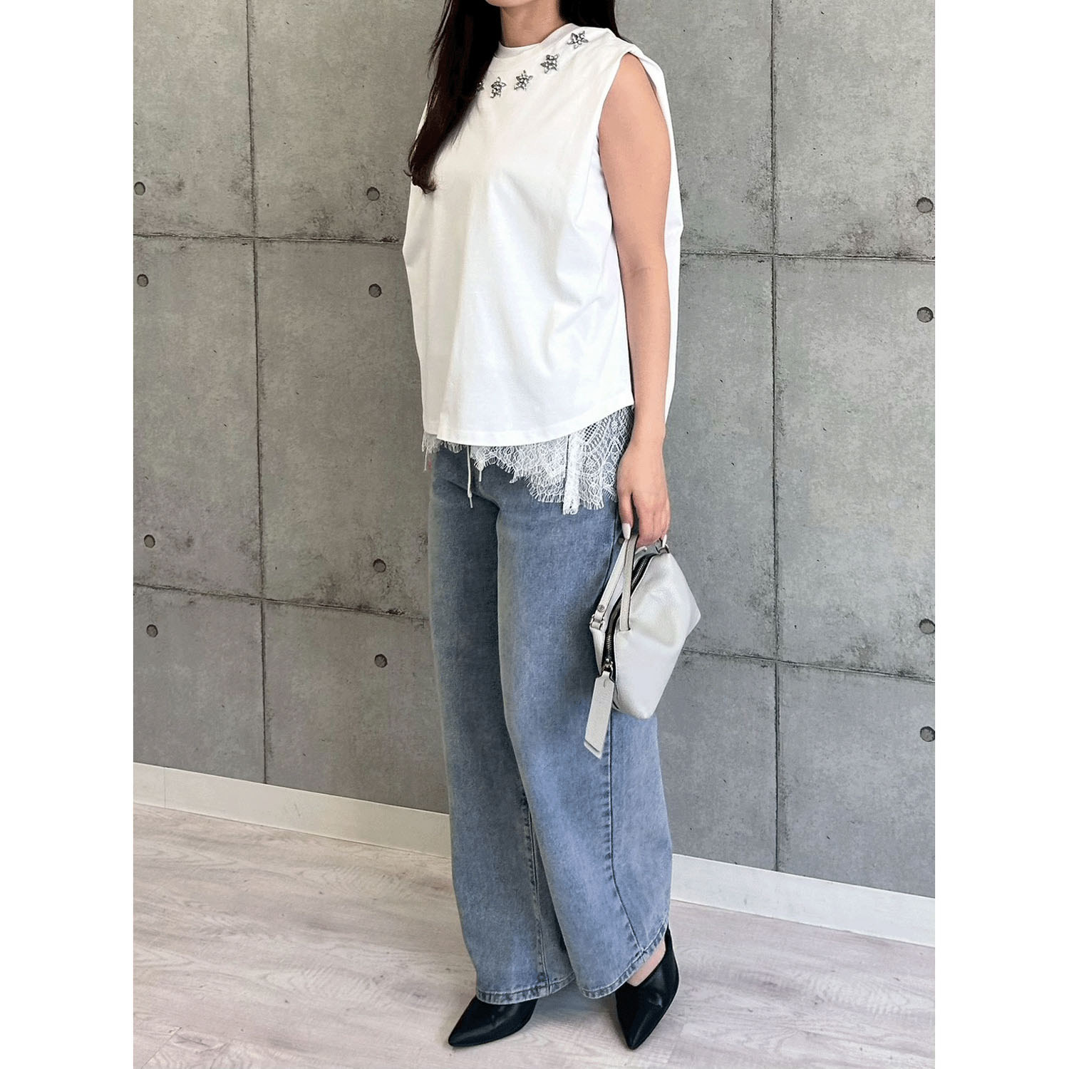 ROSIEE 星ビジューノースリーブTシャツ - 画像6