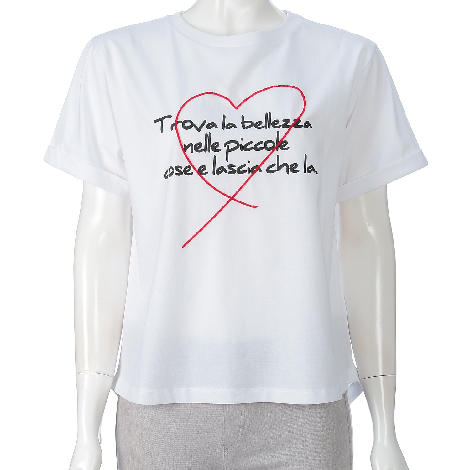 ROSIEE ハート刺繍×手書き風ロゴプリントTシャツ - 画像16