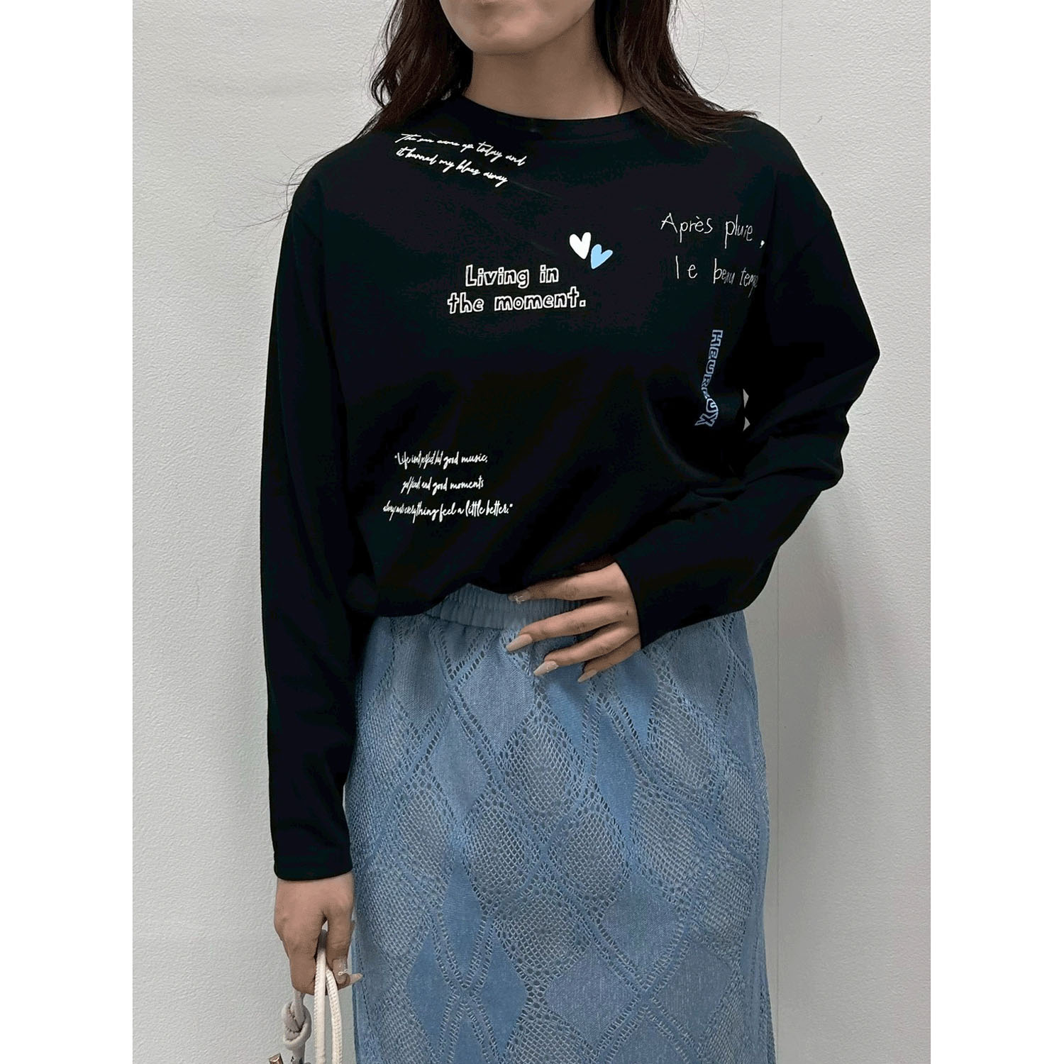 ROSIEE レタリングプリントロングTシャツ - 画像14